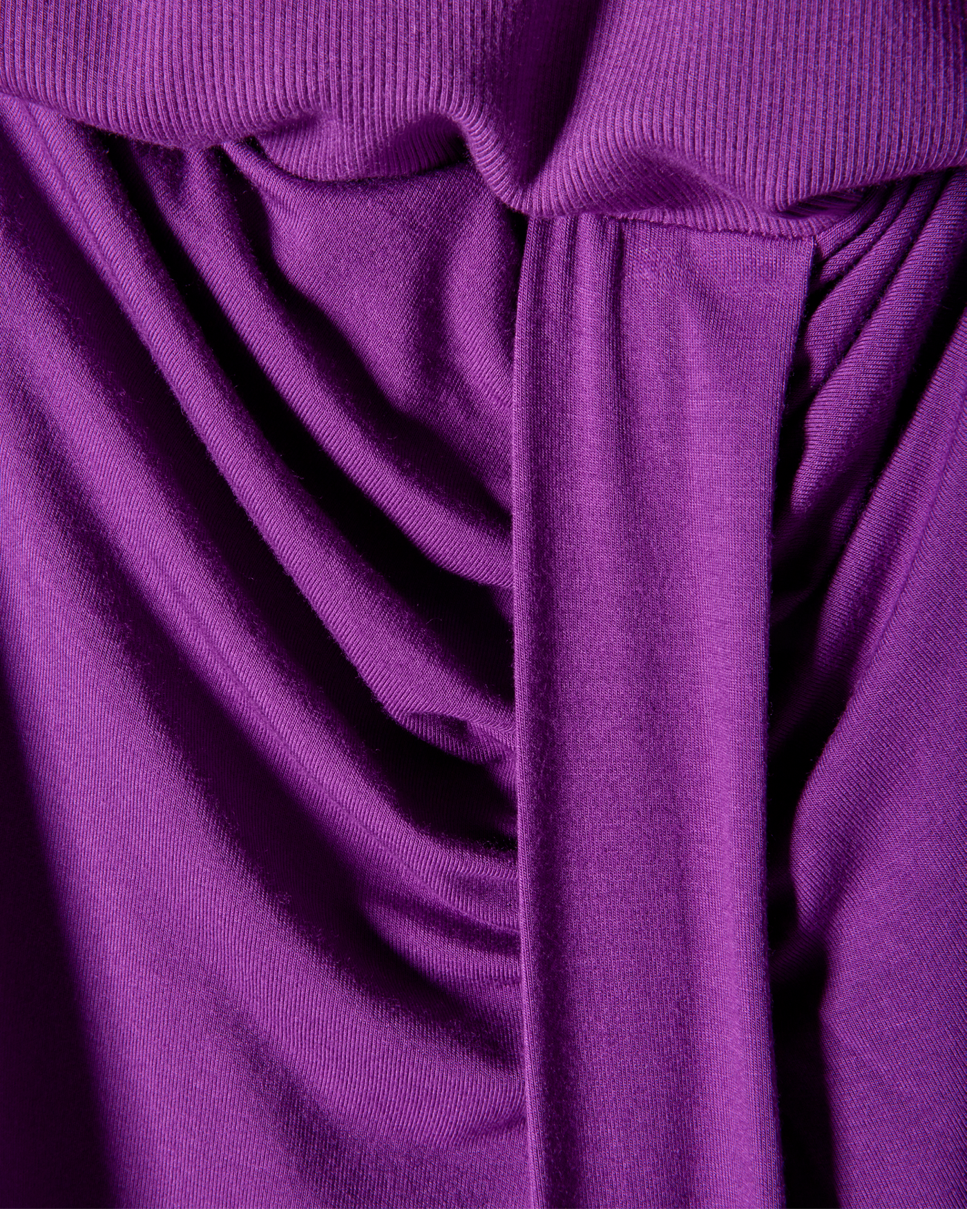 Rib Knit Mixed Media Scoop Neck Slit Maxi Dress Grape Juice