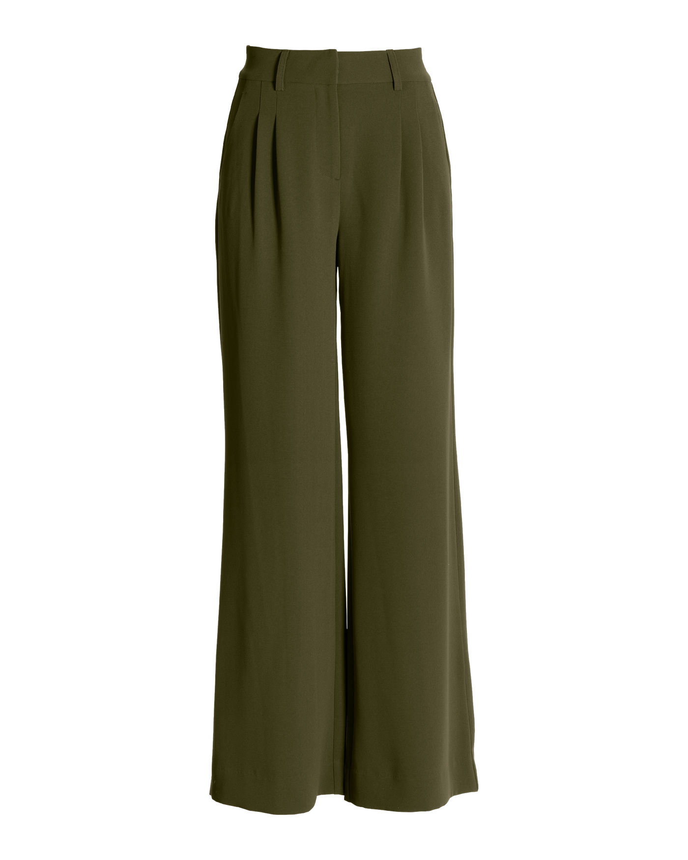 Malibu Wide Leg Effortless Drape Trouser Pant Olive