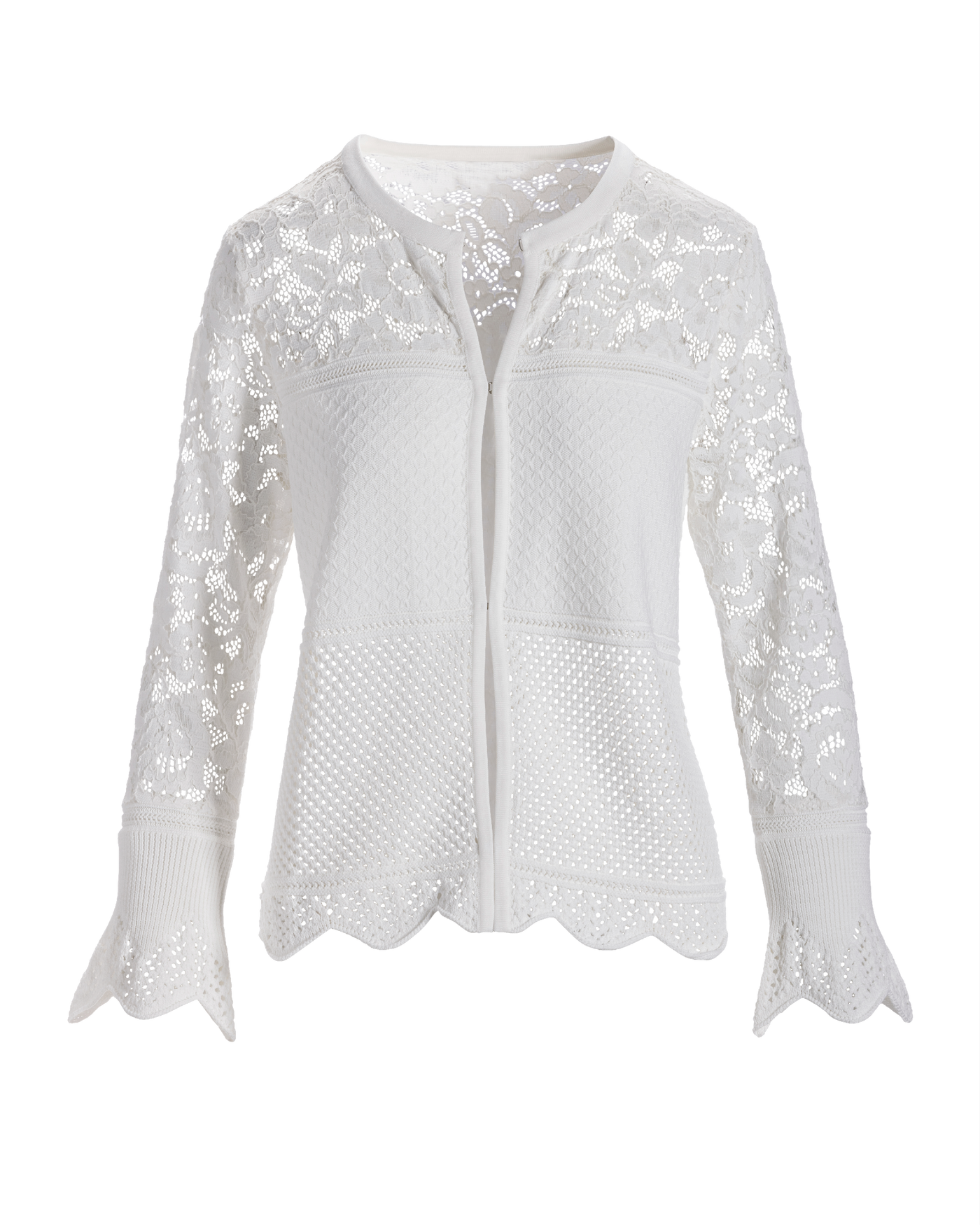 ニット/セーター epine see-through lace cardigan white Lace Sweater Cardigan - White | Boston Proper