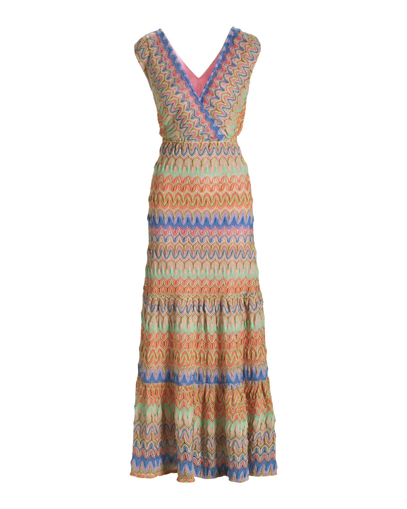Multi Color Shimmer Surplice Maxi Dress Multi