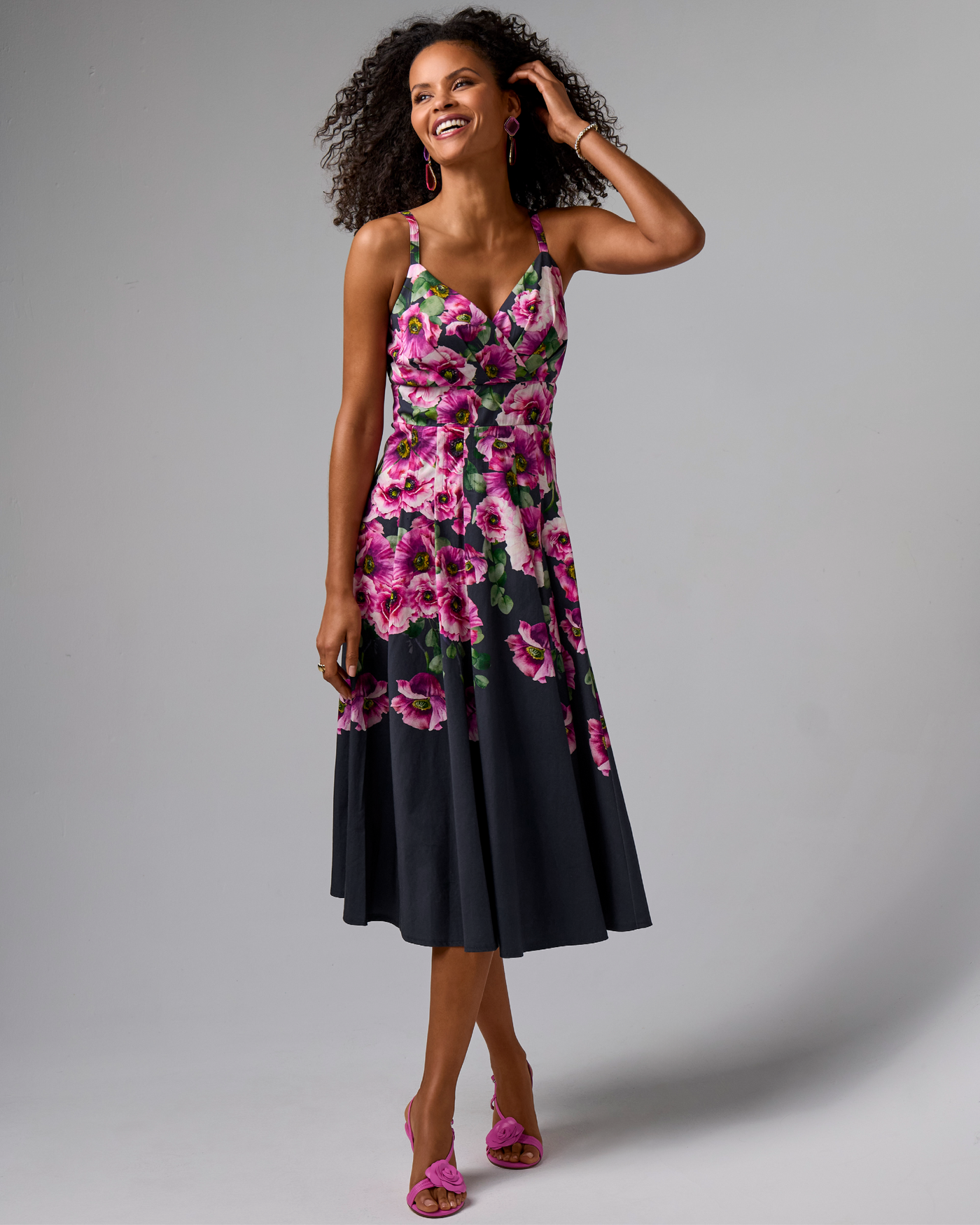 Proper Poppies Fit and Flare Midi Dress Proper Poppies Border
