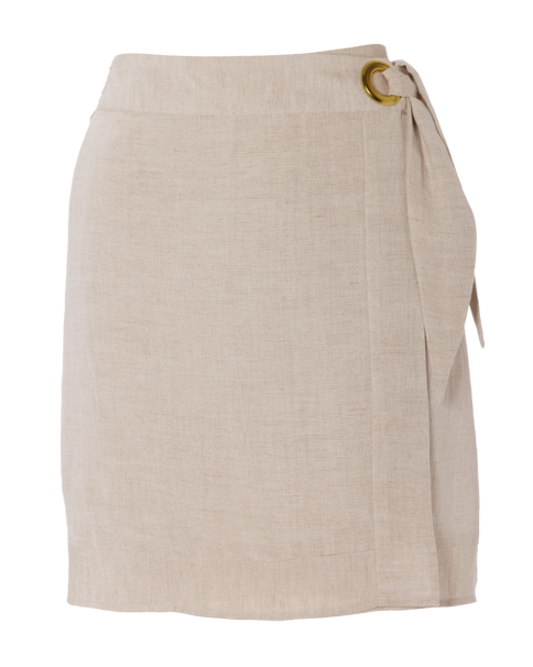 Linen Pull-On Wrap Skort