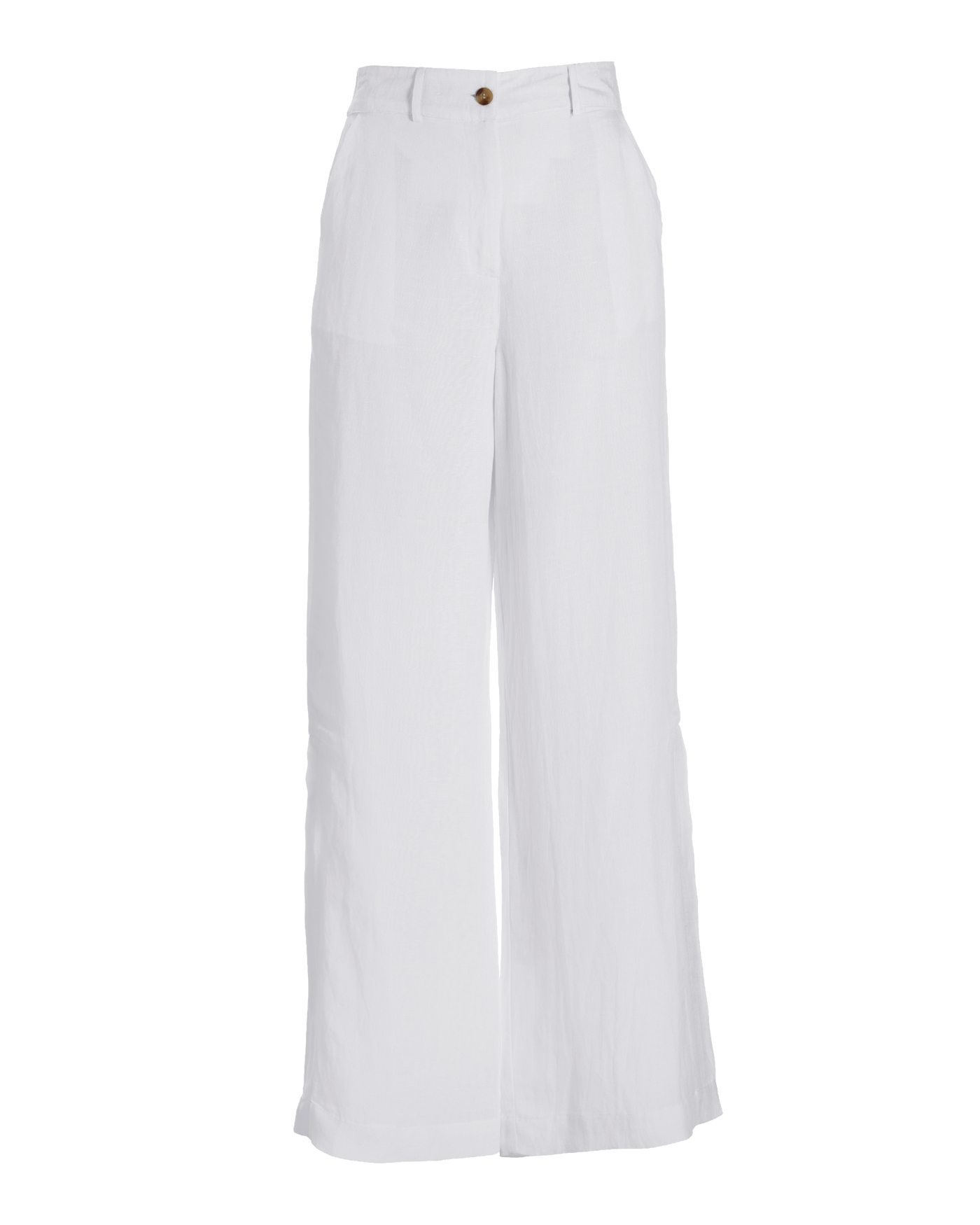 Casual side slit Linen pant - White | Boston Proper
