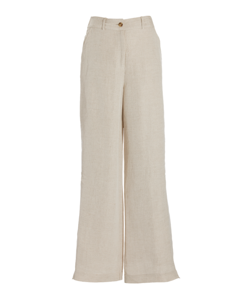 Casual side slit Linen pant