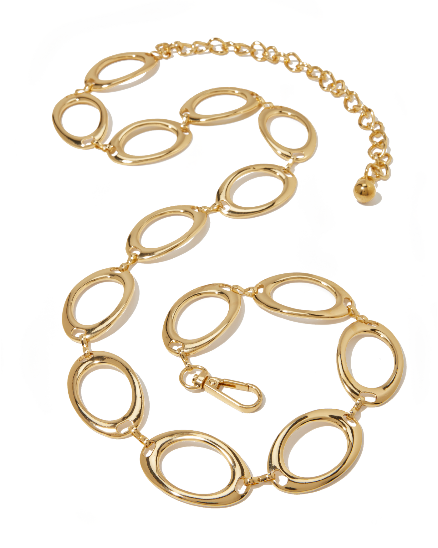 Gold and hammered silver oval link chain belt Gold Hammered Chain Belt - Oval – Natural Life main image 4