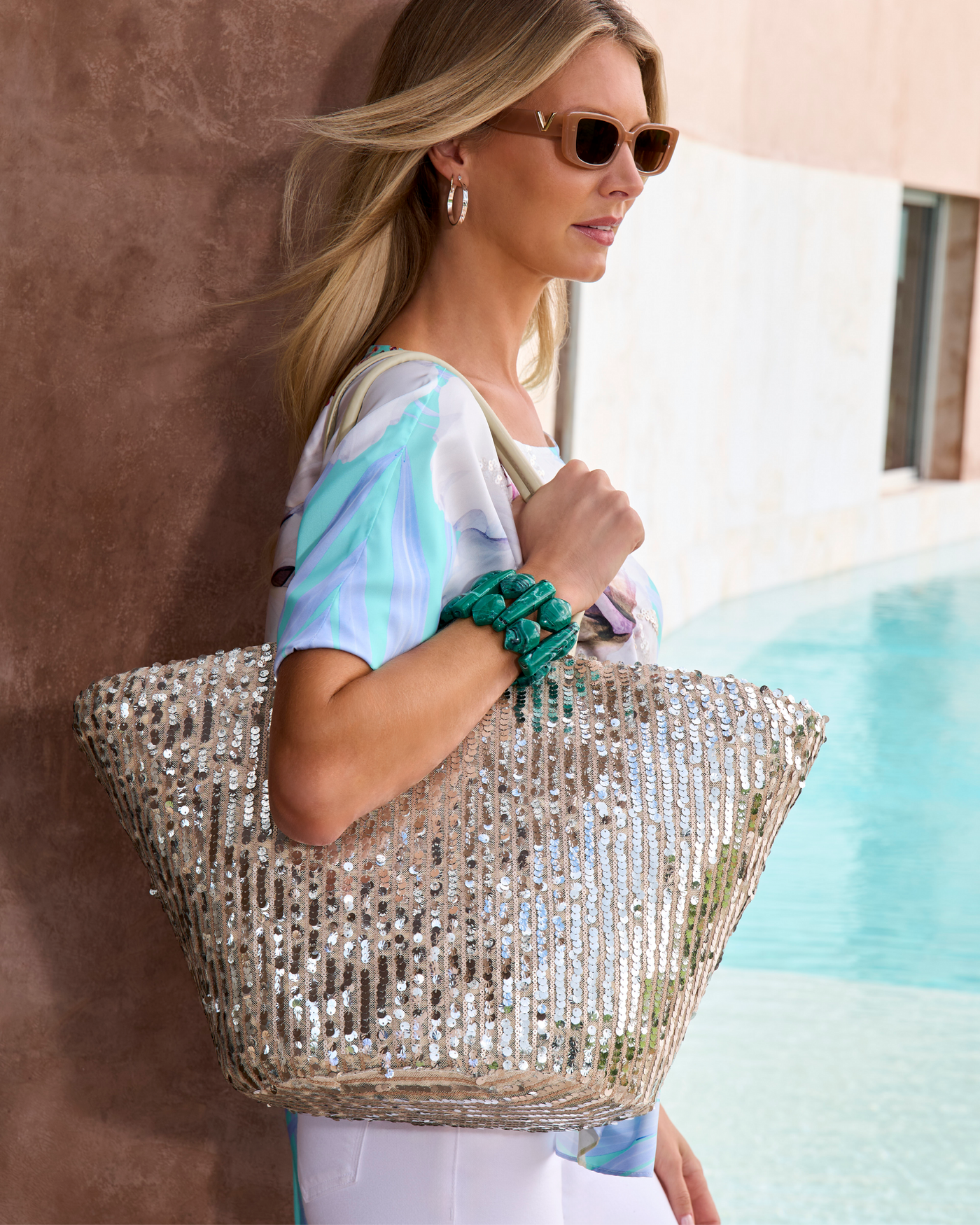 Sequin Tote - Silver | Boston Proper