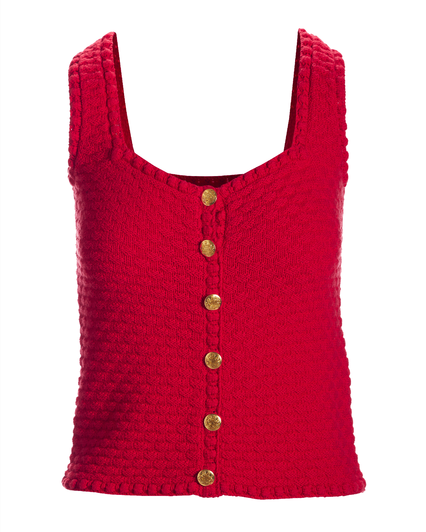 ★★ ★★ Women's Button Detail Sweater Tank Top Button Detail Sweater Tank - True Red | Boston Proper