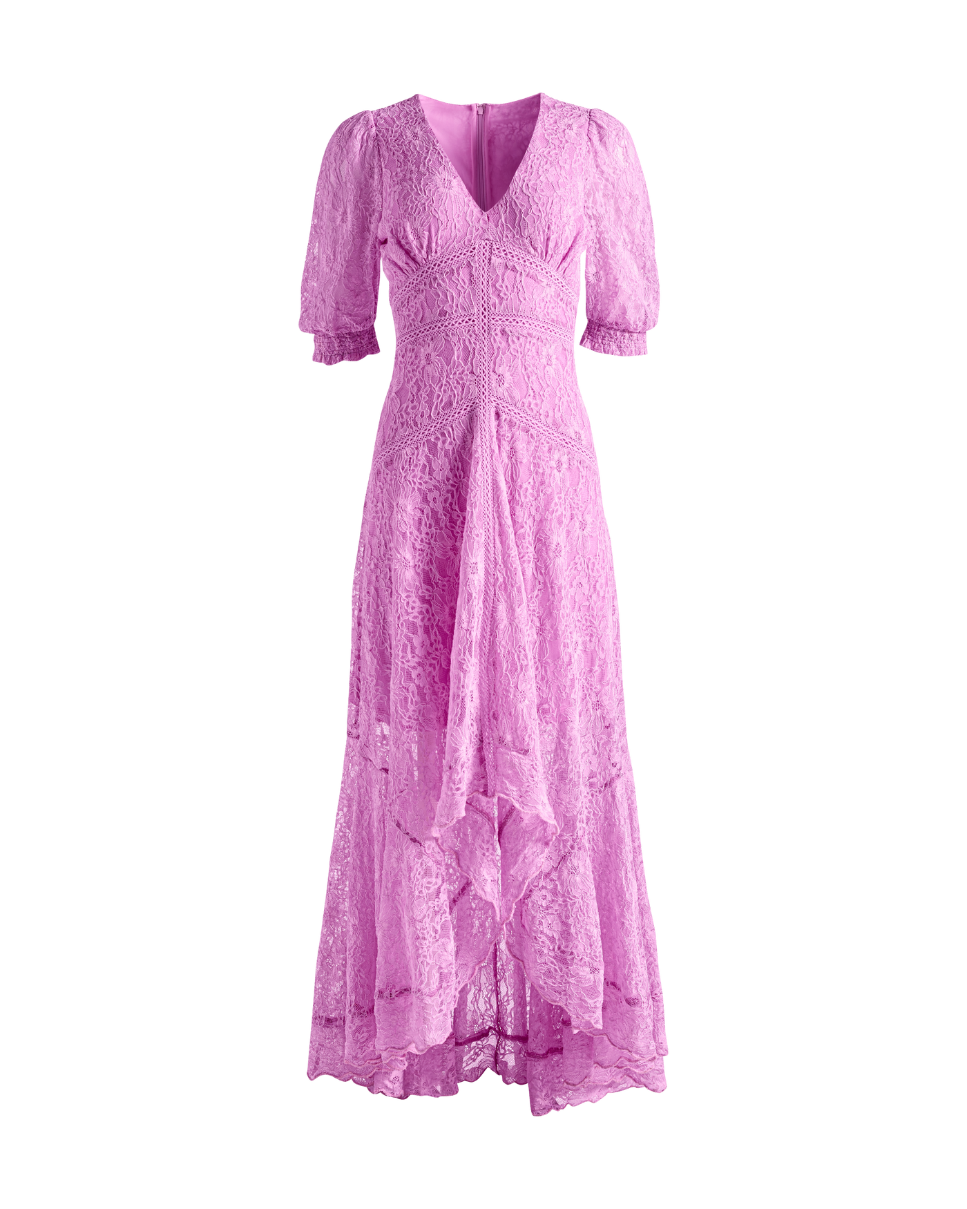 white guipure lace midi dress Vivarium Vines Lace Guipure A-line Midi Dress
