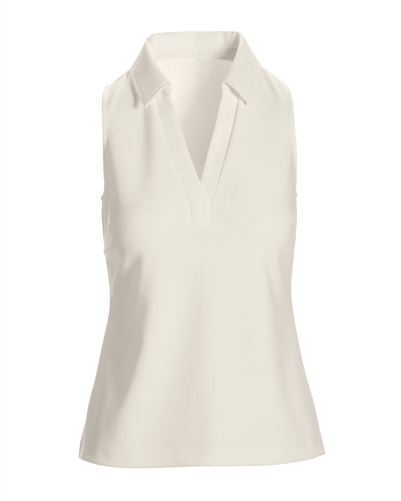 Beyond Travel Sleeveless Collared Top Ivory Coast