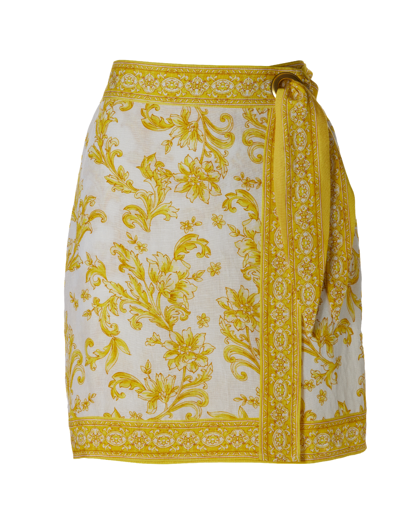 Scroll Print Linen Pull-On Wrap Skort - Regal Tiles | Boston Proper