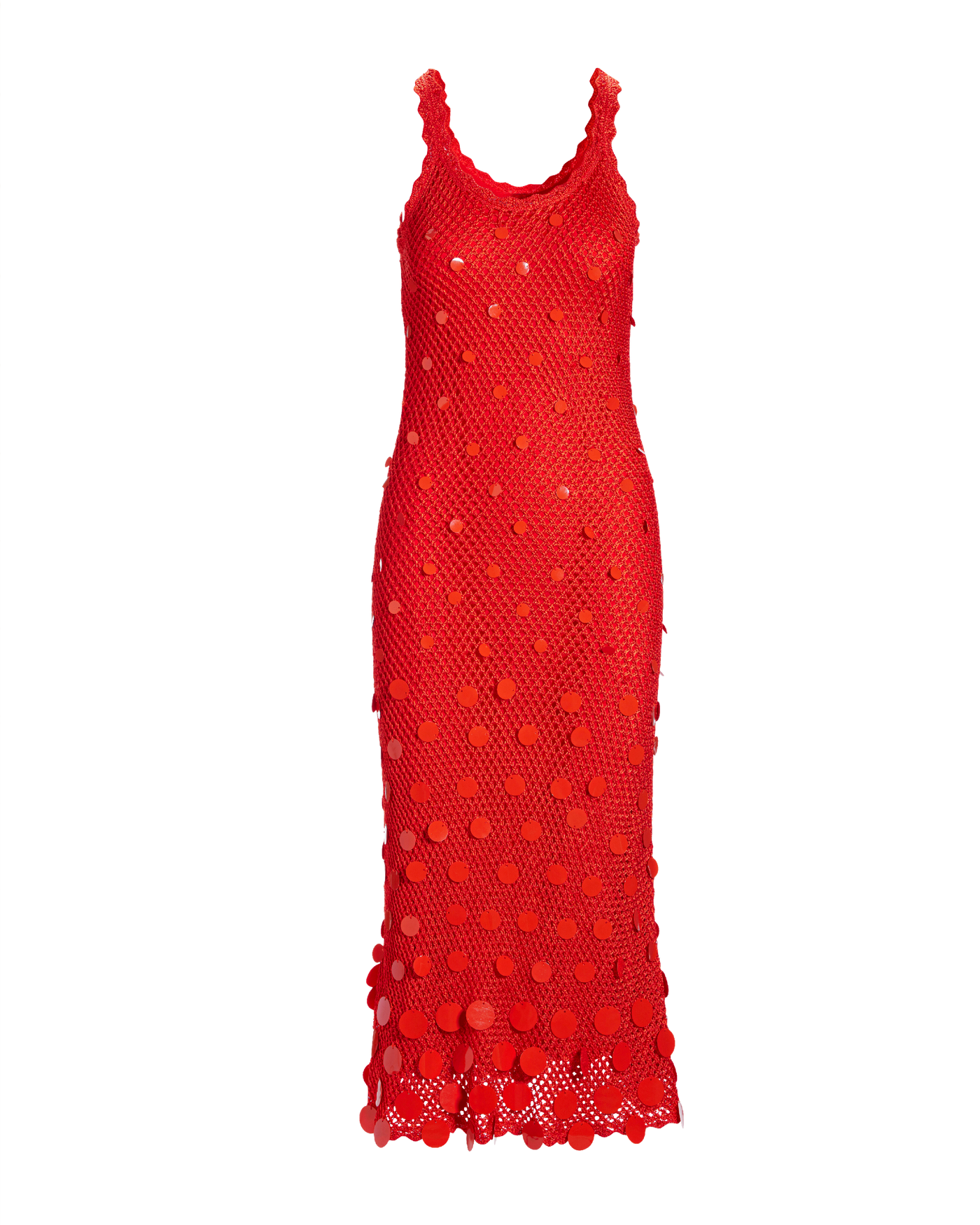 Paillette Detail Crochet Ankle Length Dress - Mandarin Orange | Boston  Proper