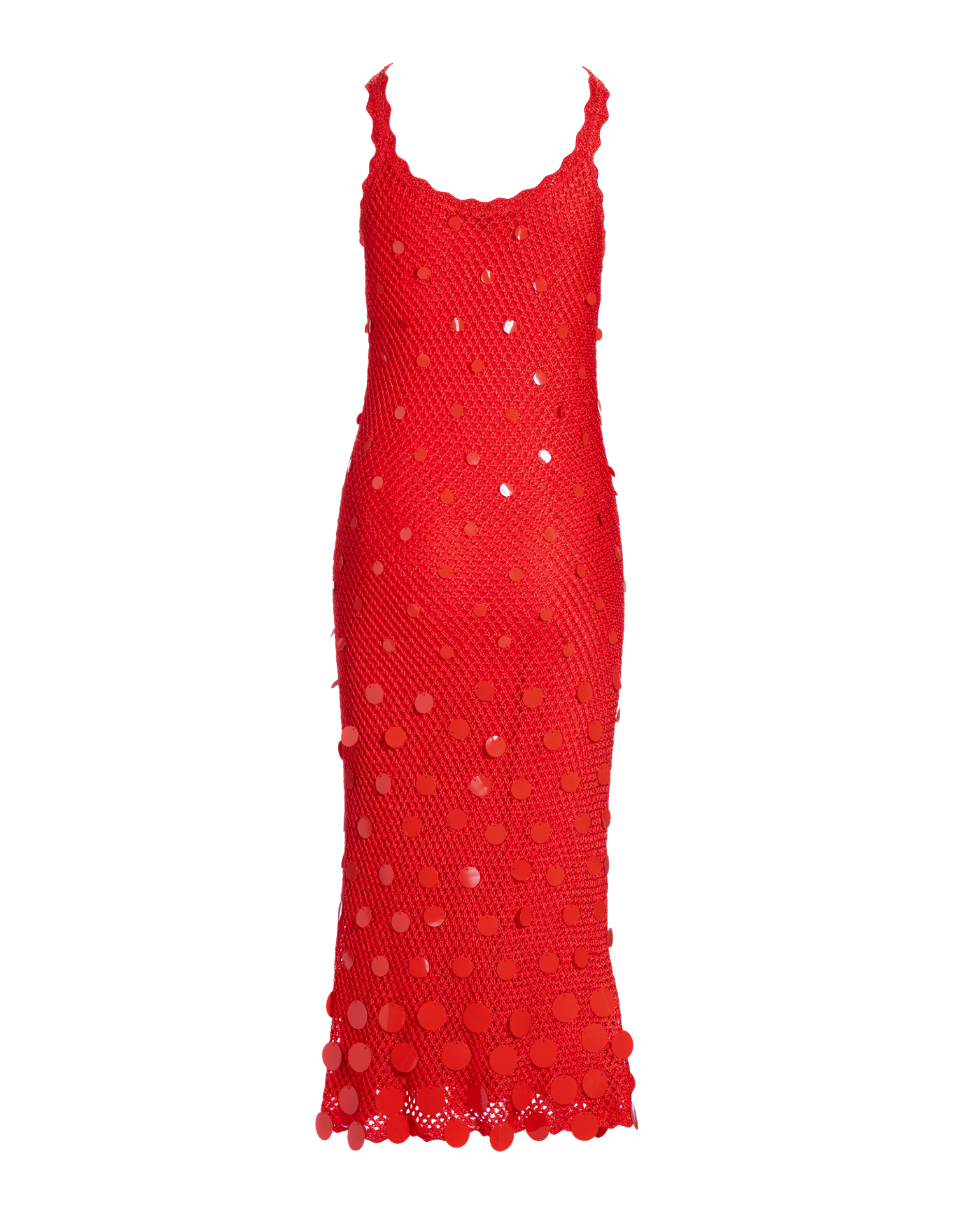 Paillette Detail Crochet Ankle Length Dress - Mandarin Orange | Boston  Proper