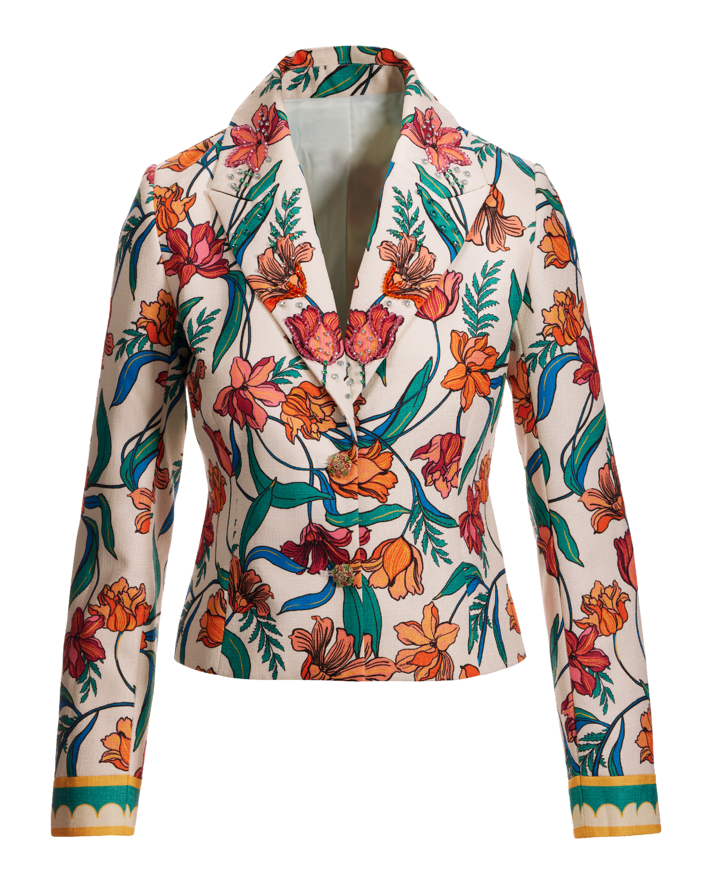 Print Tweed Embellished Jacket - Italian Vines | Boston Proper