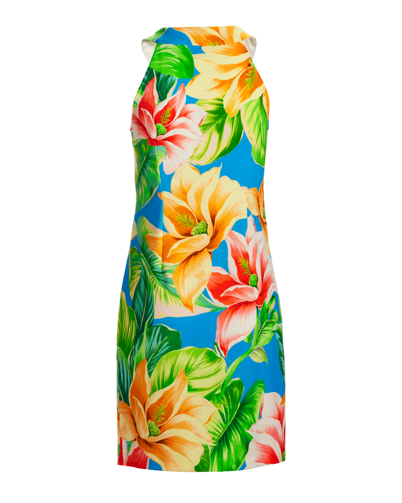 Beyond Travel Halter Print Short Dress Blue Multi