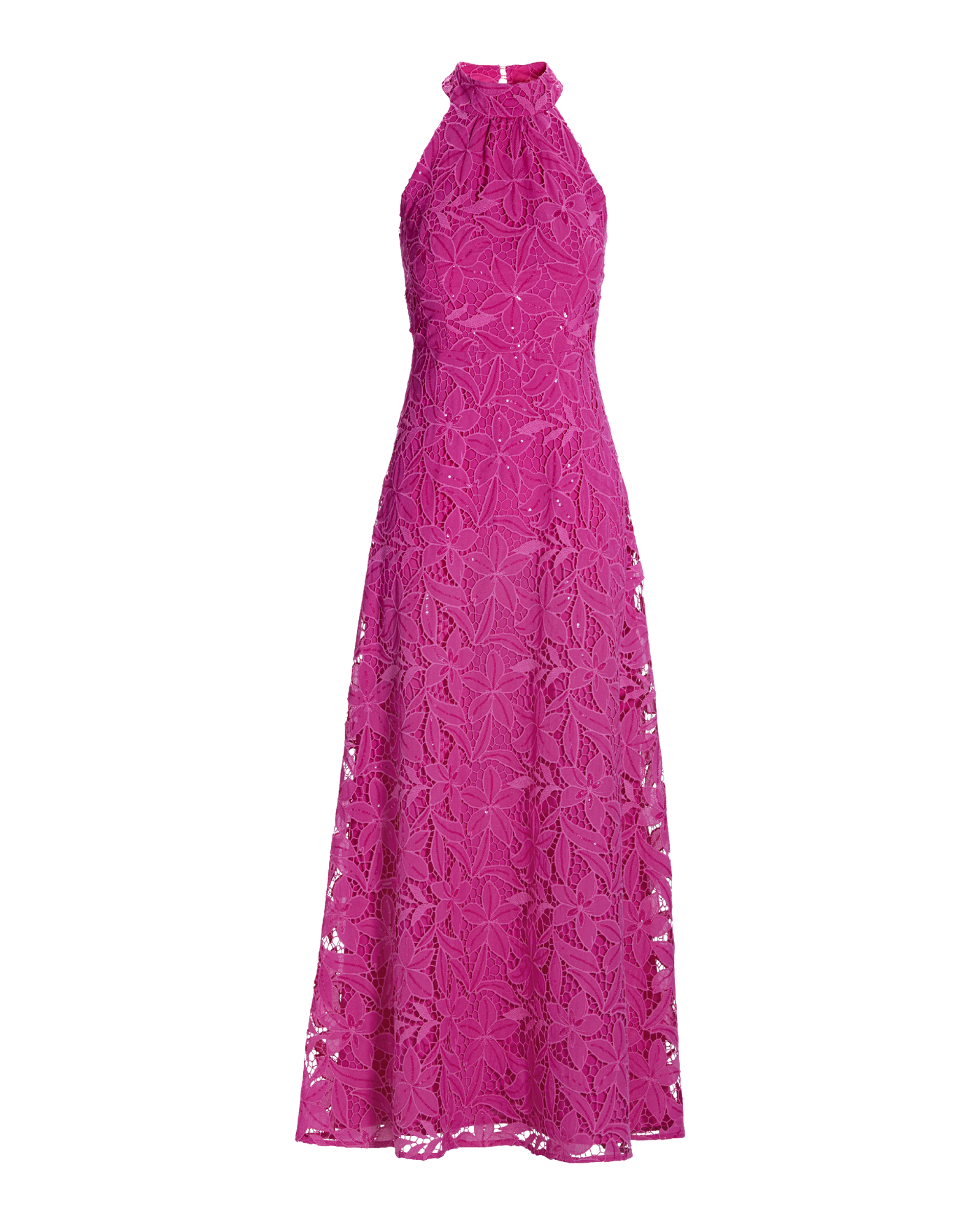 Sequin Lace Halter Neck Maxi Dress - Raspberry Rose | Boston Proper