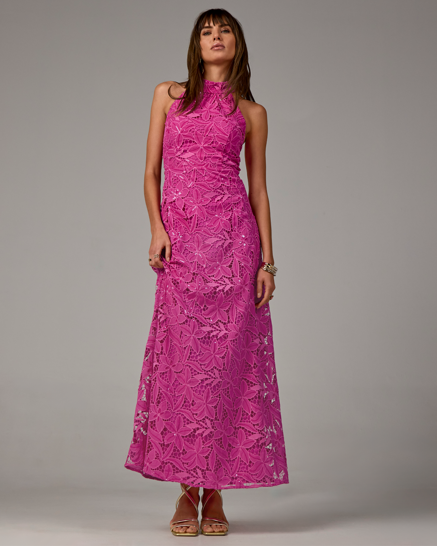 lace halter neck maxi dress Maria Lace Halter Maxi Dress