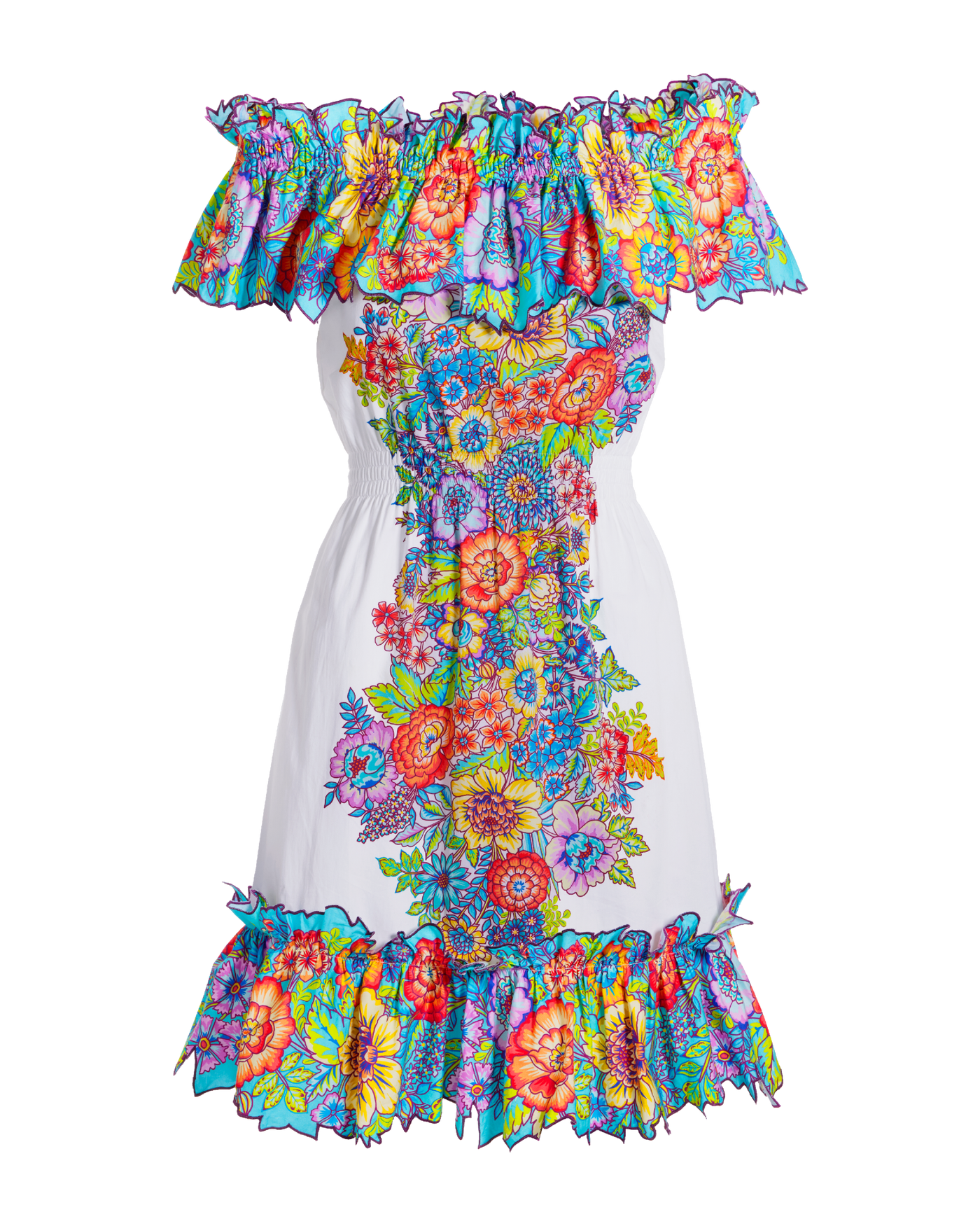 a line satin dress Lady Black Tie - A1347 - Short Sequin Floral Print A-line Dress - Andrea & Leo main image 1