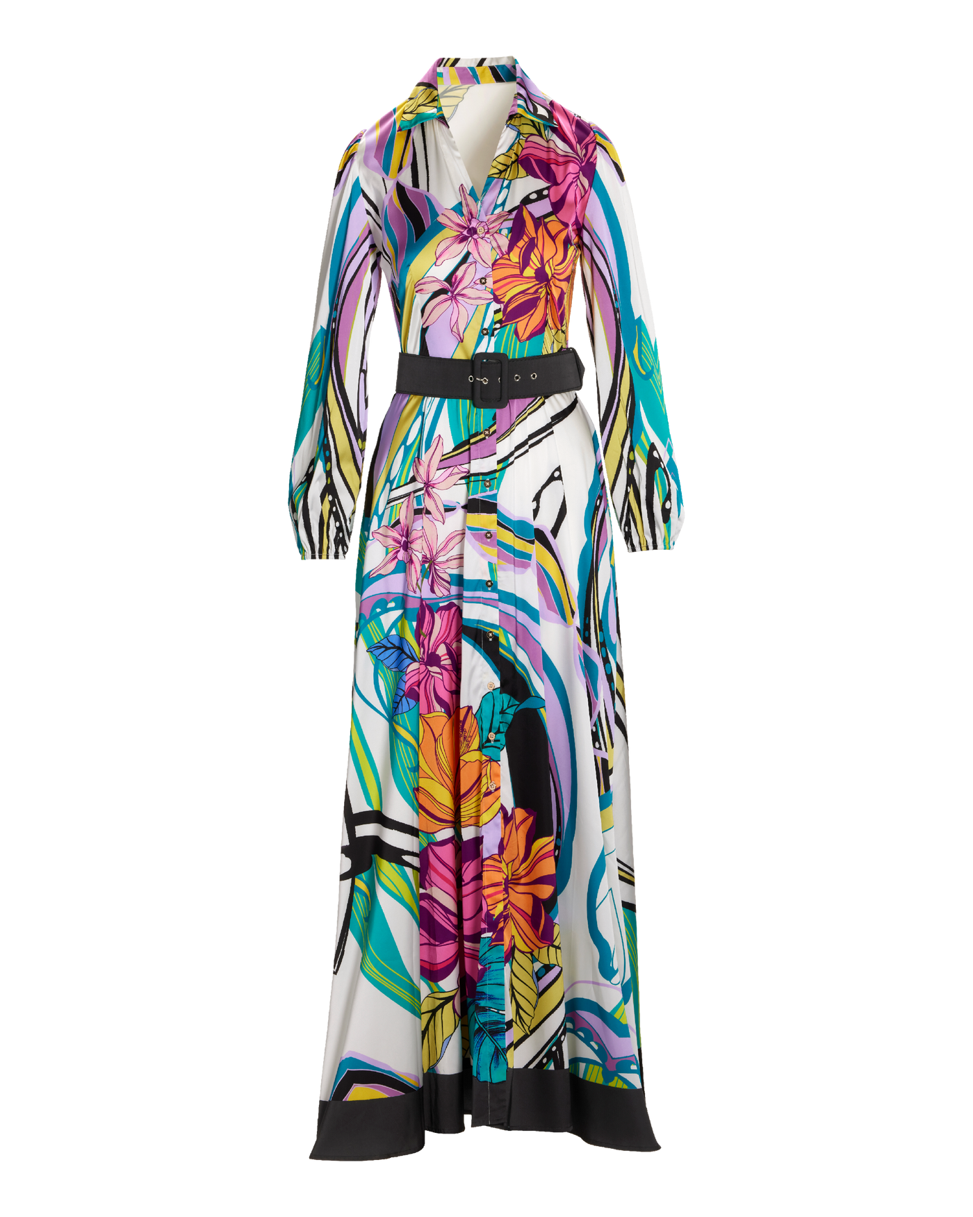 【新品未使用品】Montecristo French Sleeve Dress Floral print maxi dress white / beige For Women | Sandro Paris