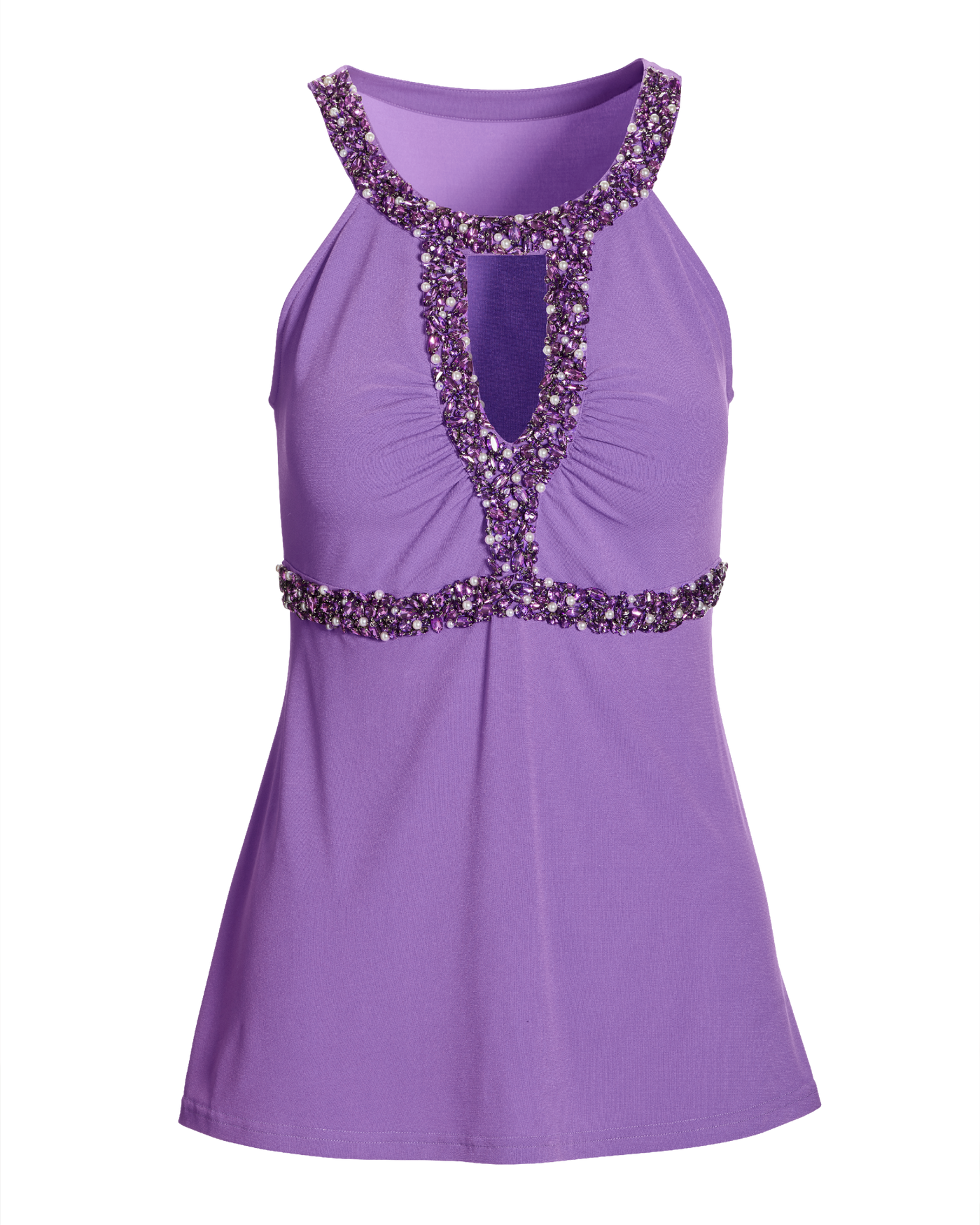 Gem Embellished Halter Top Amethyst Orchid