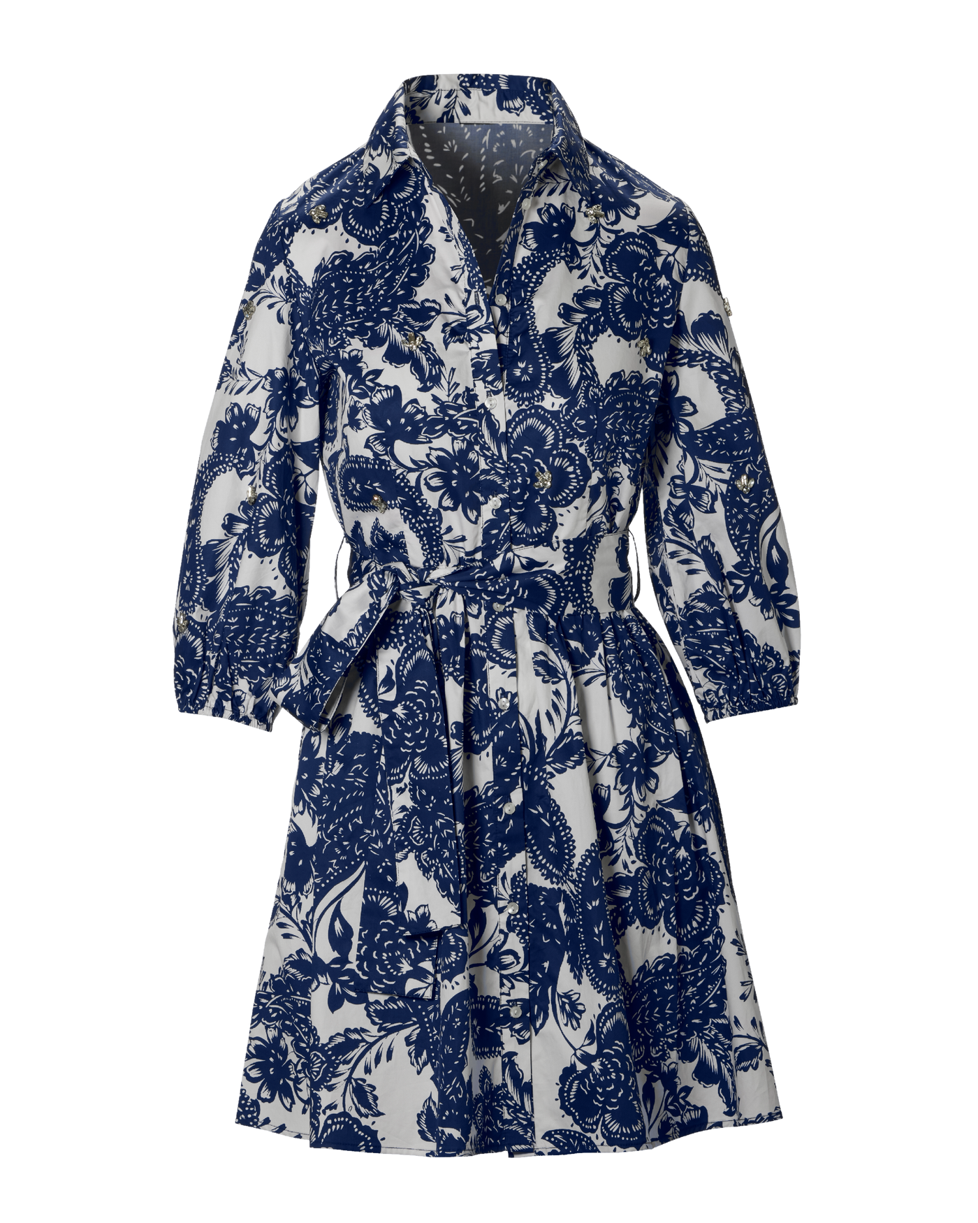 Crystal Embellished Tropical Breeze Print A Line Dress Tropical Breeze