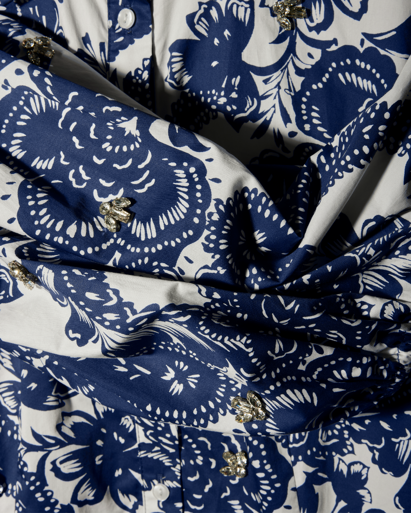 Crystal Embellished Tropical Breeze Print A Line Dress Tropical Breeze