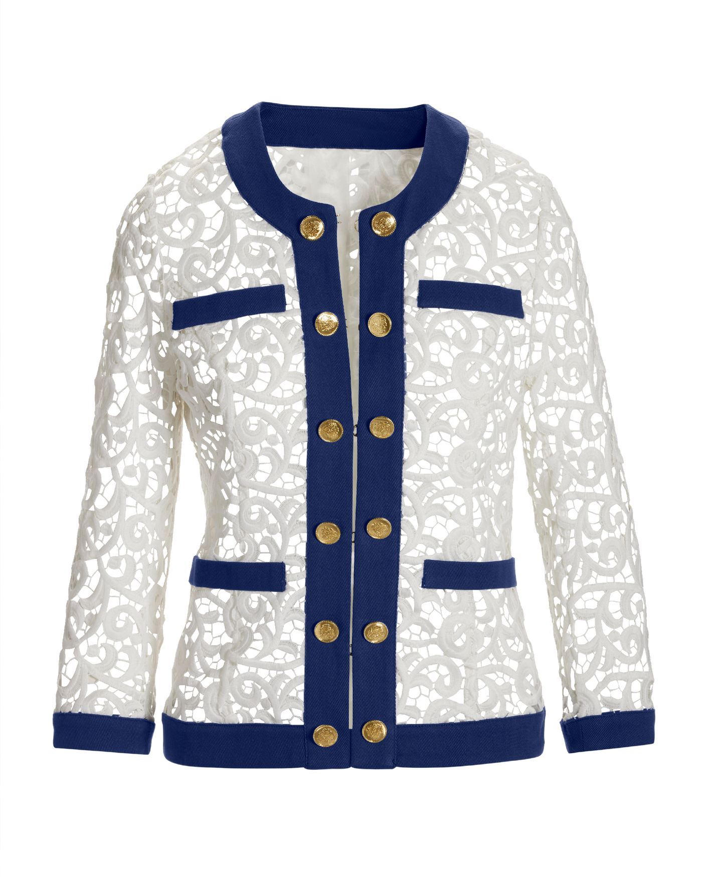 Lace Parisian Grommet Jacket White Multi