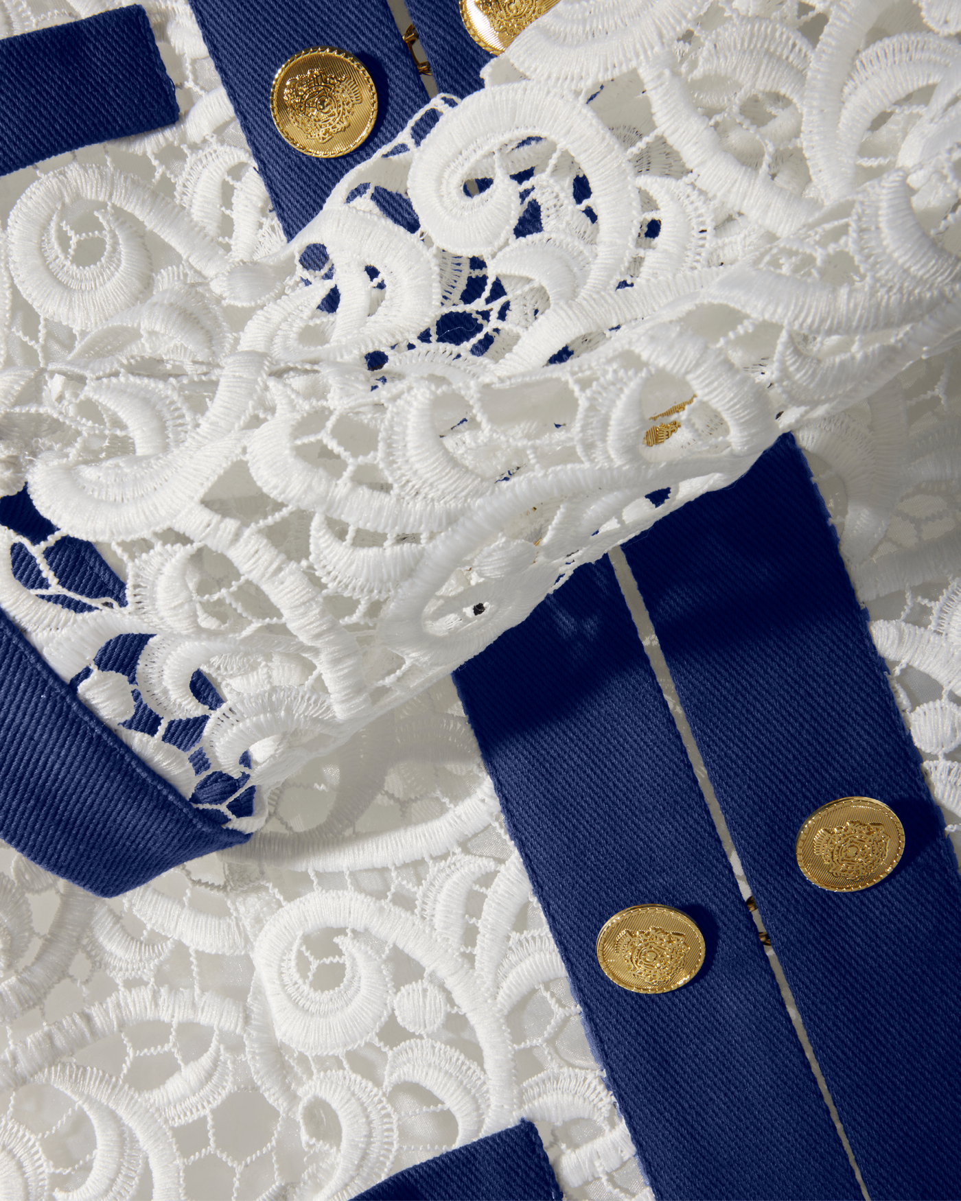 Lace Parisian Grommet Jacket White Multi
