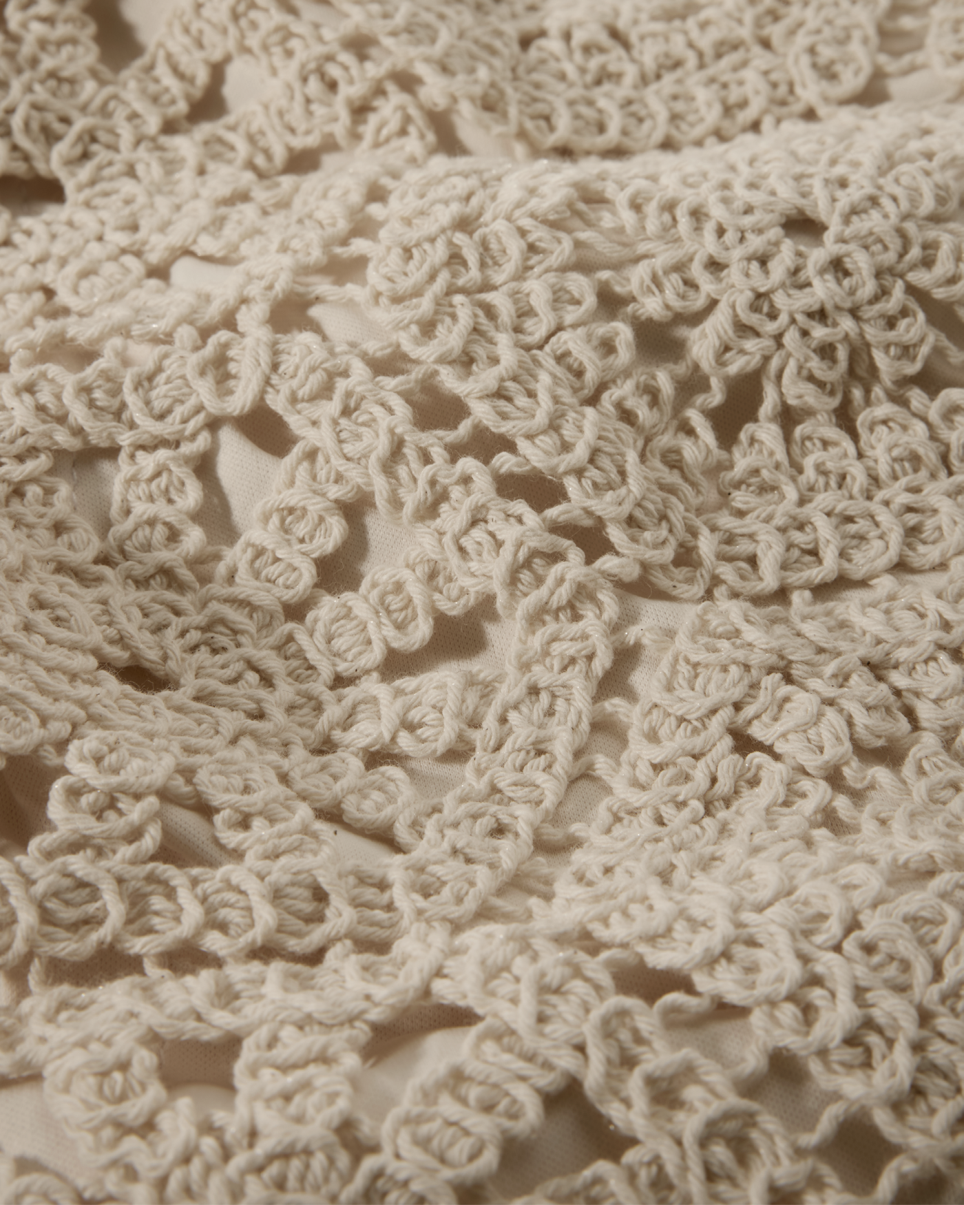 Crochet Fringe Midi Skirt Natural