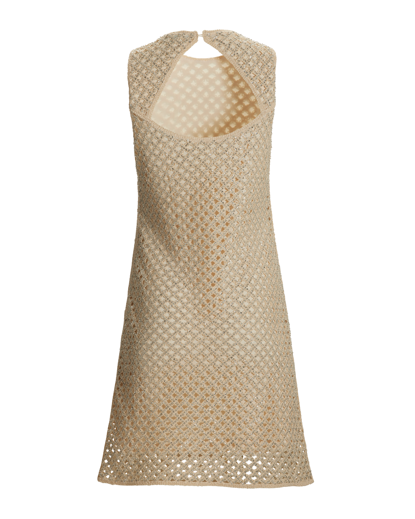 Sequin Embellished Crochet Sheath Dress - Neutral | Boston Proper