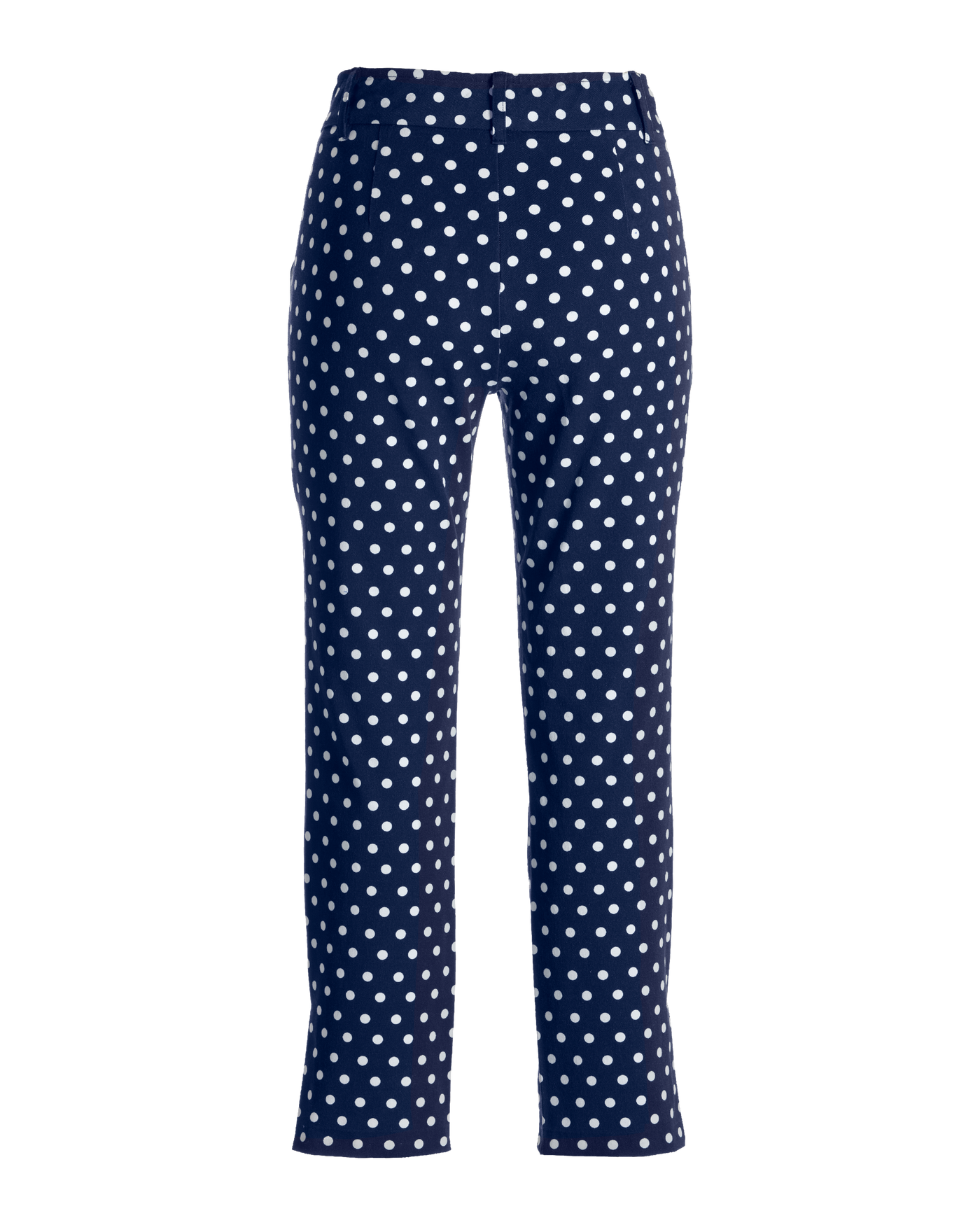 Newport Twill Polka Dot Print Pull On Cropped Pant Navy/White