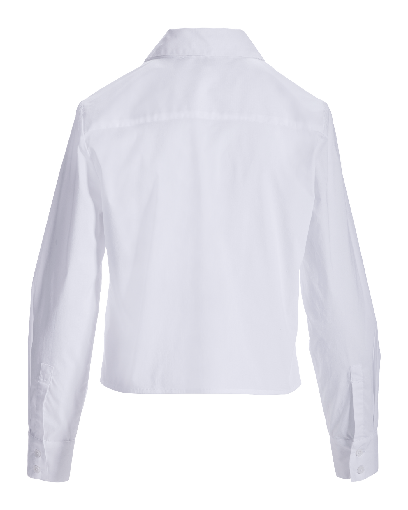 Cropped Poplin Button Up Shirt White