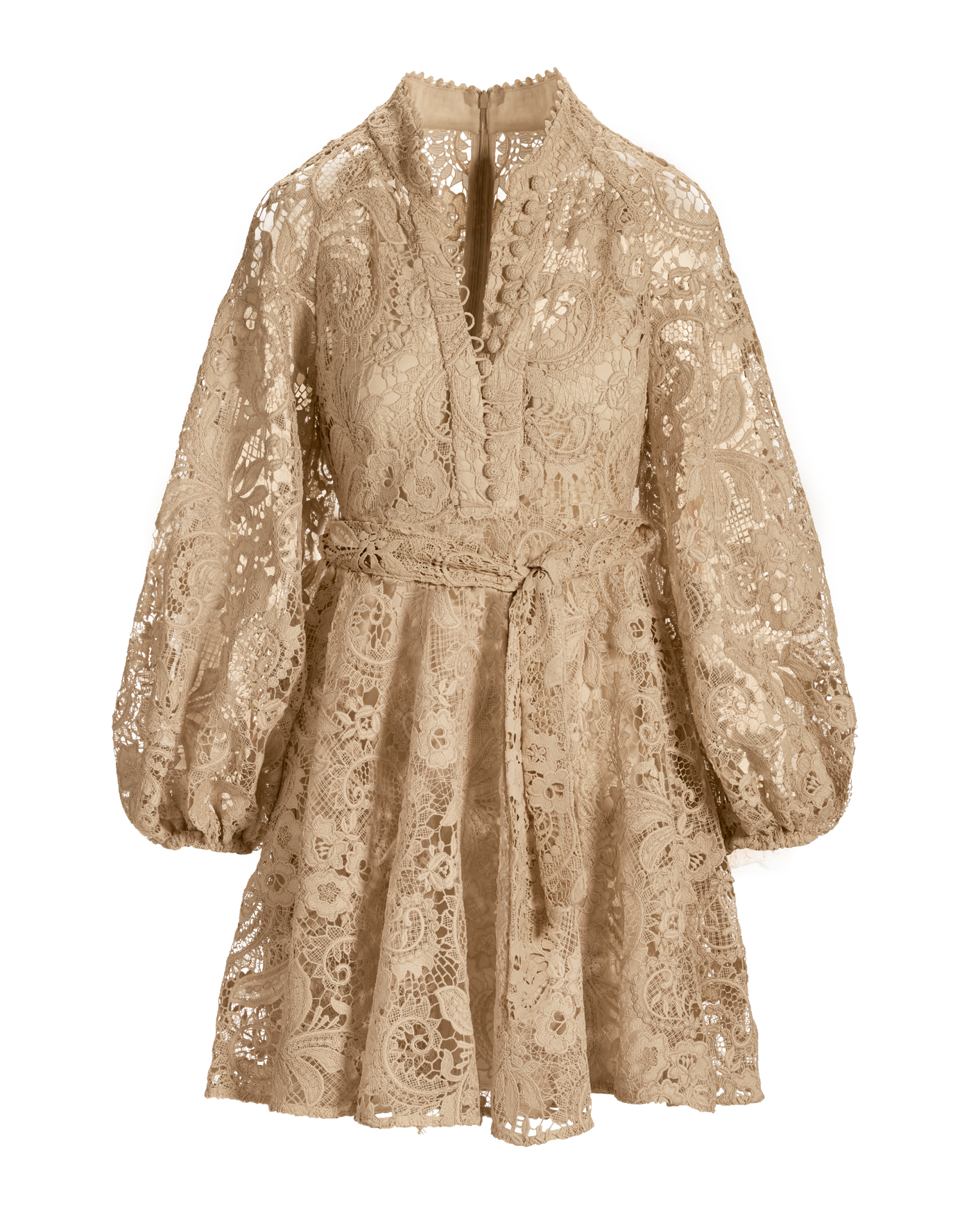 Paisley Lace A Line Boho Dress Cream