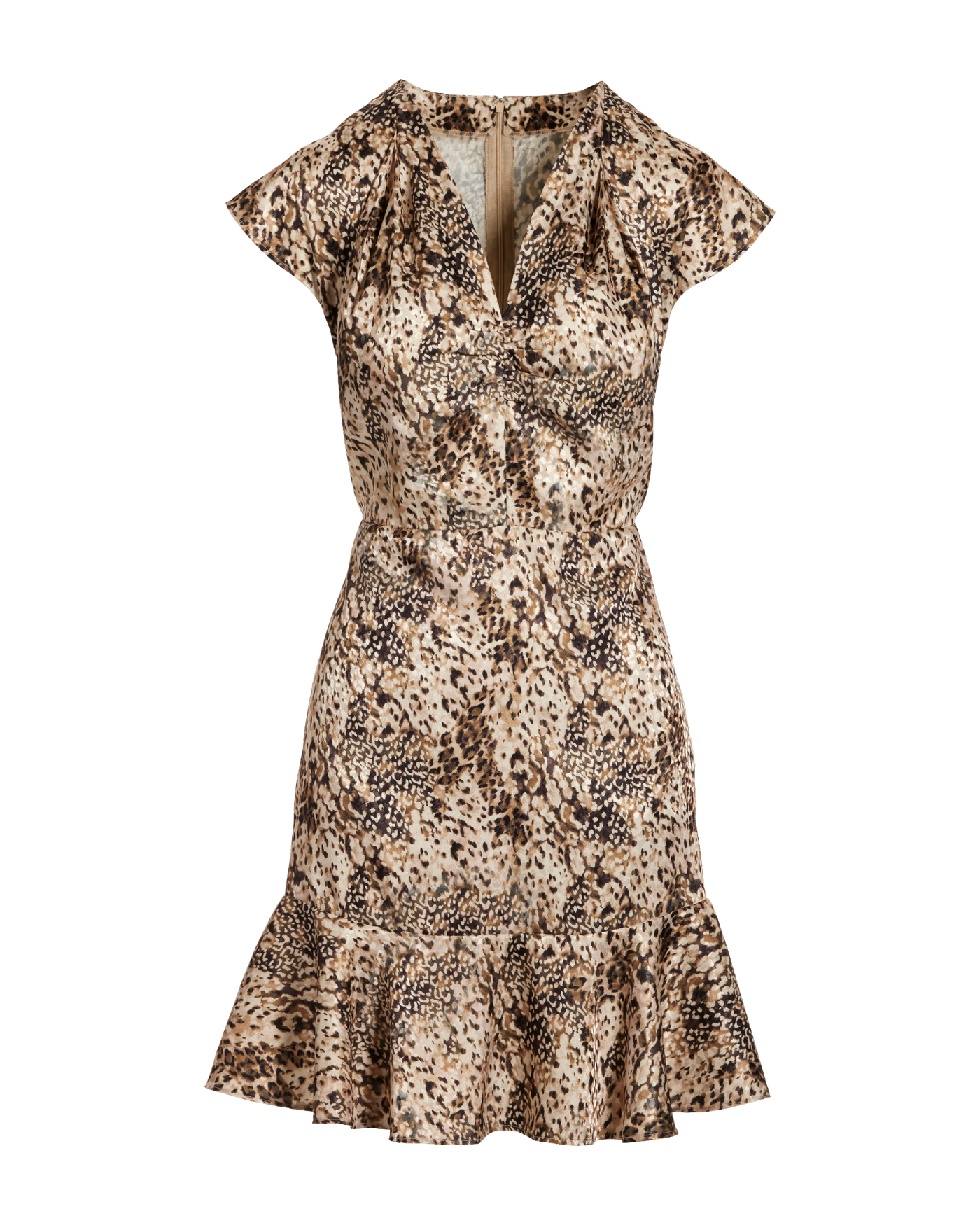 Abstract Animal Print Flounce Sleeve A Line Dress - Abstract Animal |  Boston Proper