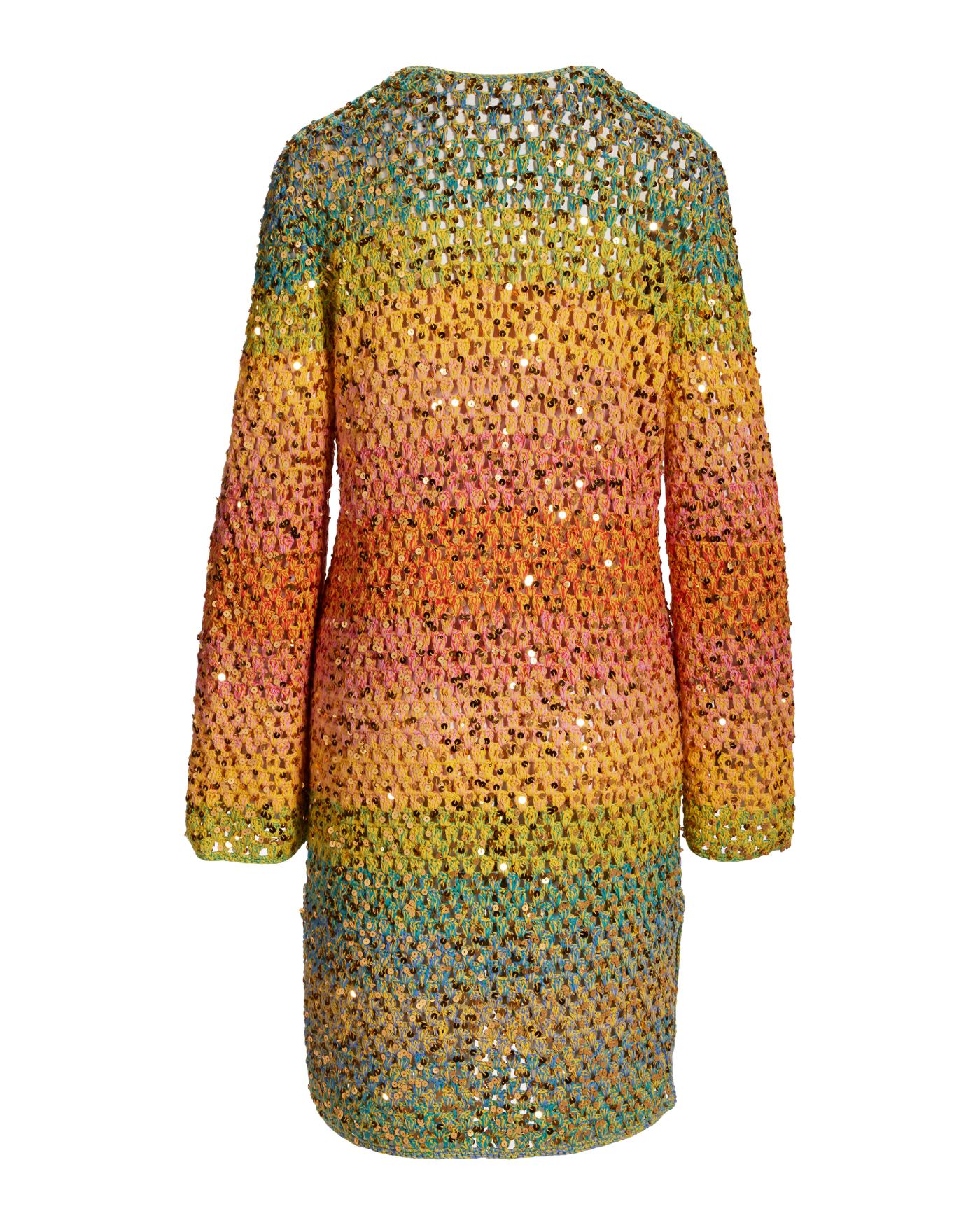 Crochet Sequin Sweater Duster Multi