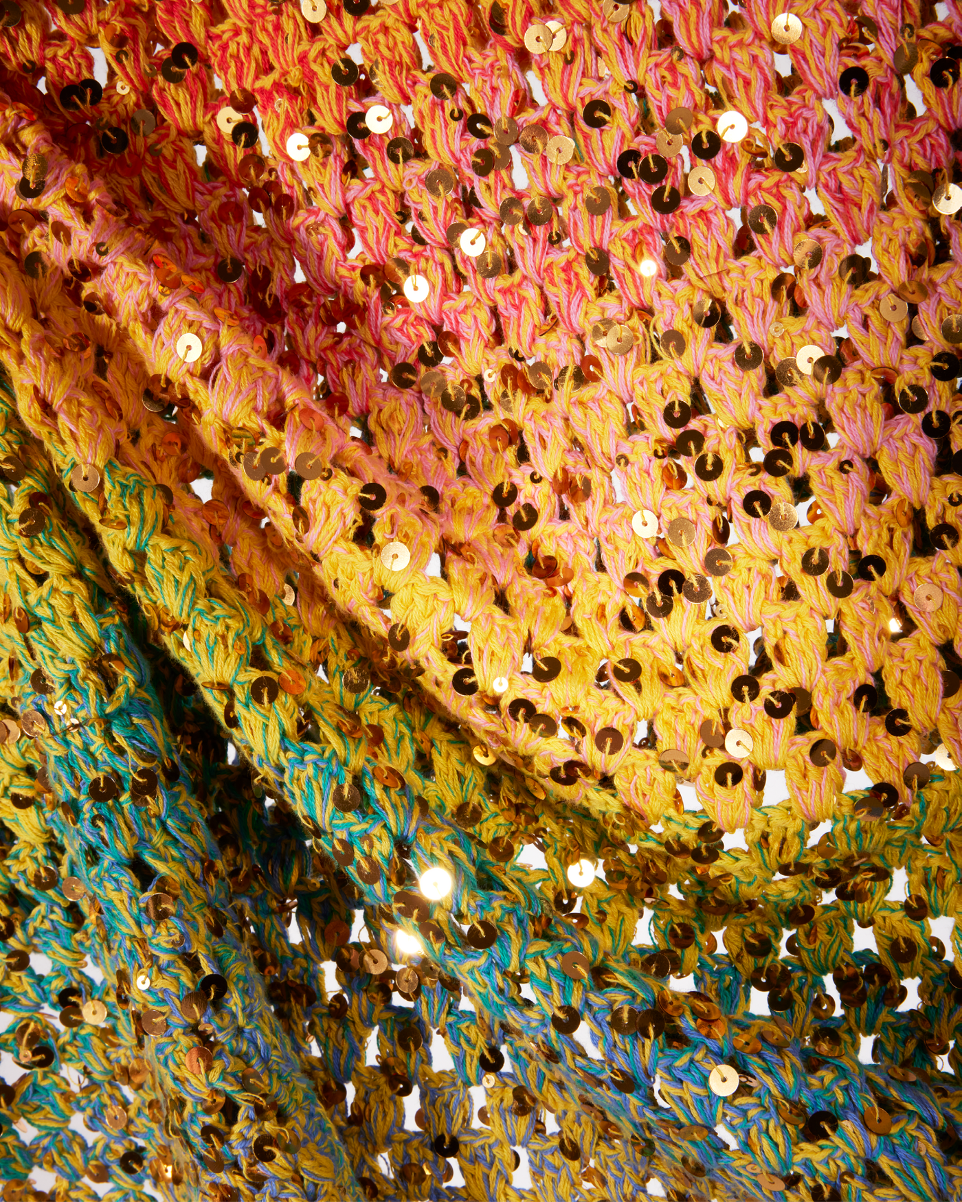 Crochet Sequin Sweater Duster Multi