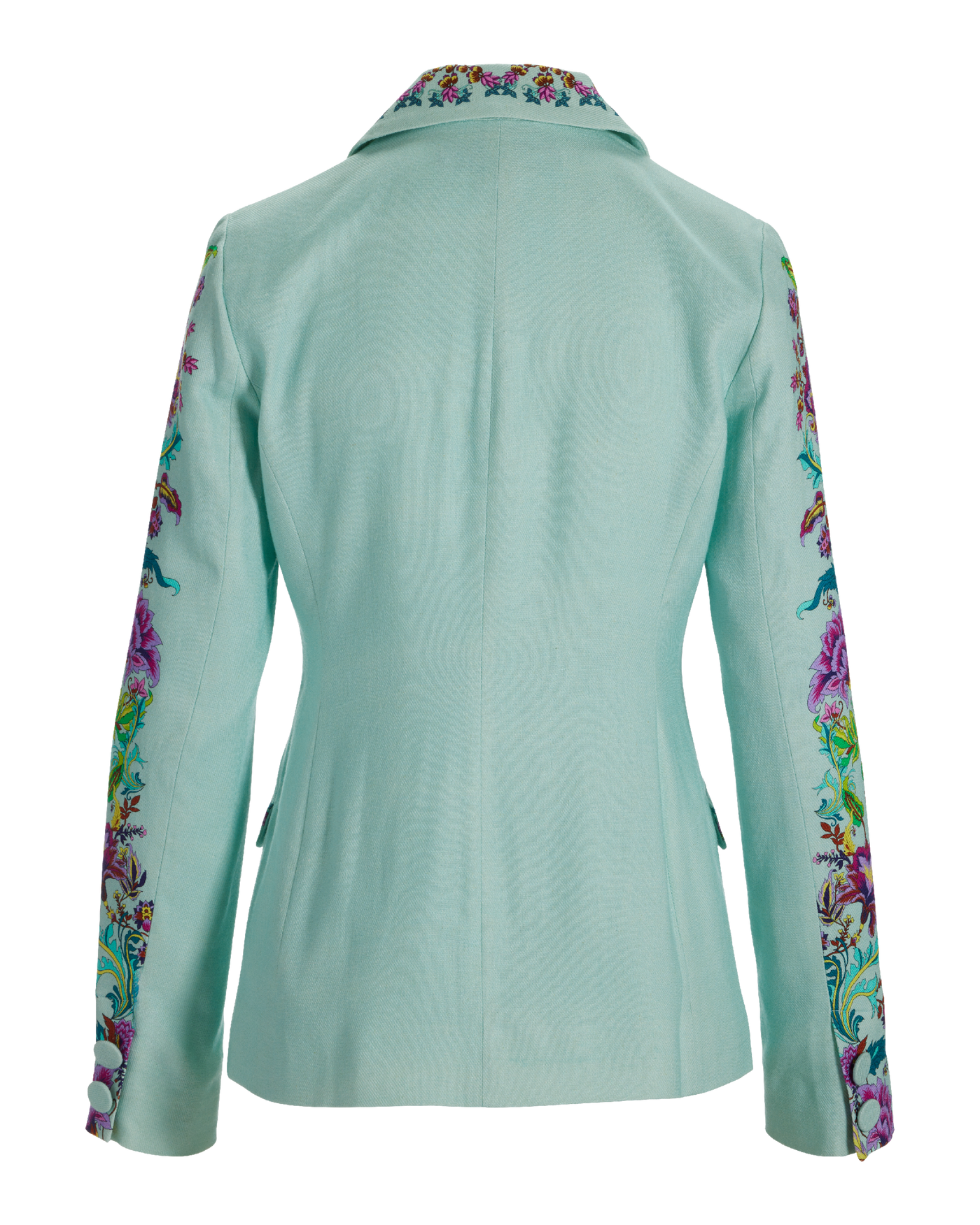 Viney Florals Placed Print Single Button Blazer Viney Florals