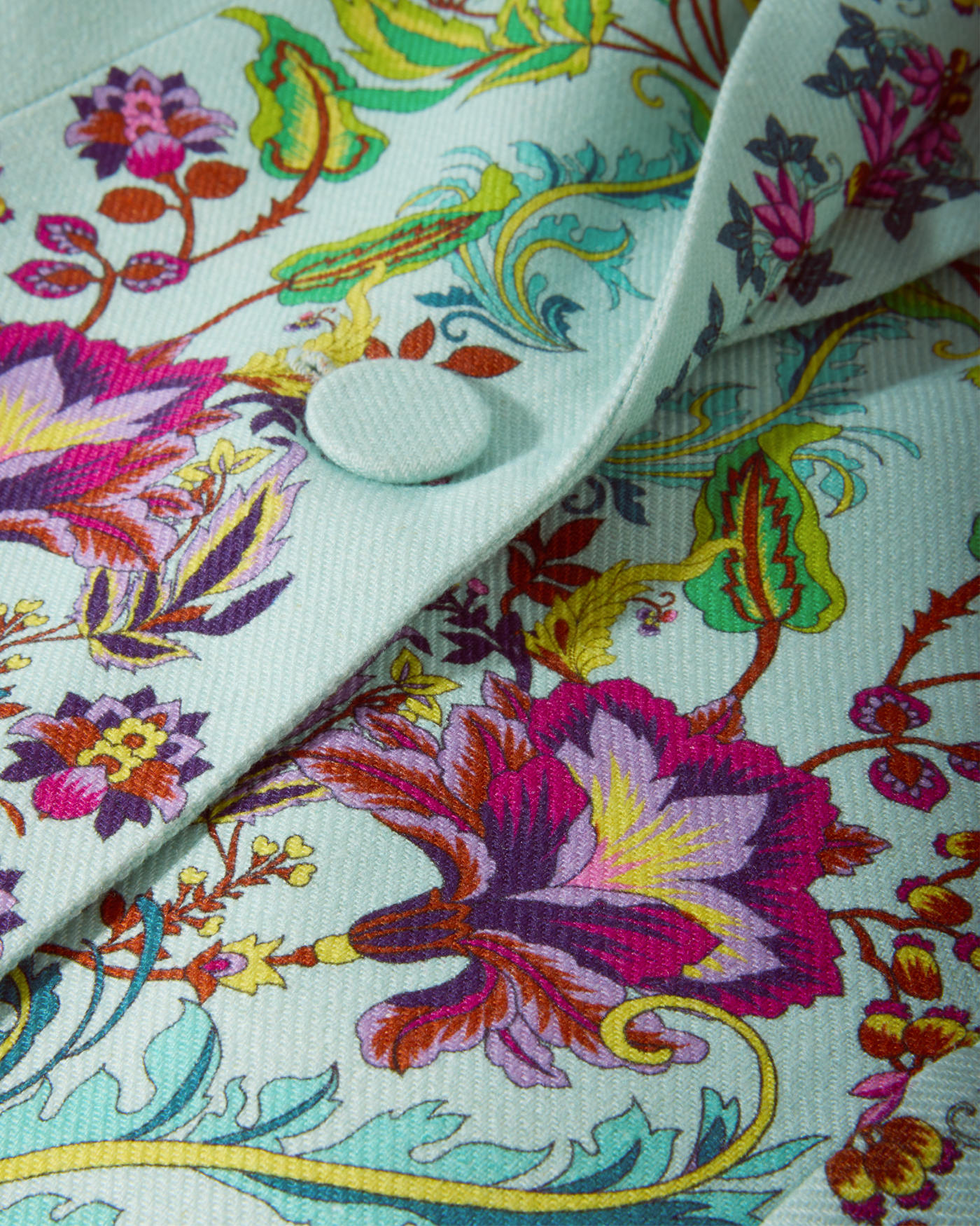 Viney Florals Placed Print Single Button Blazer Viney Florals