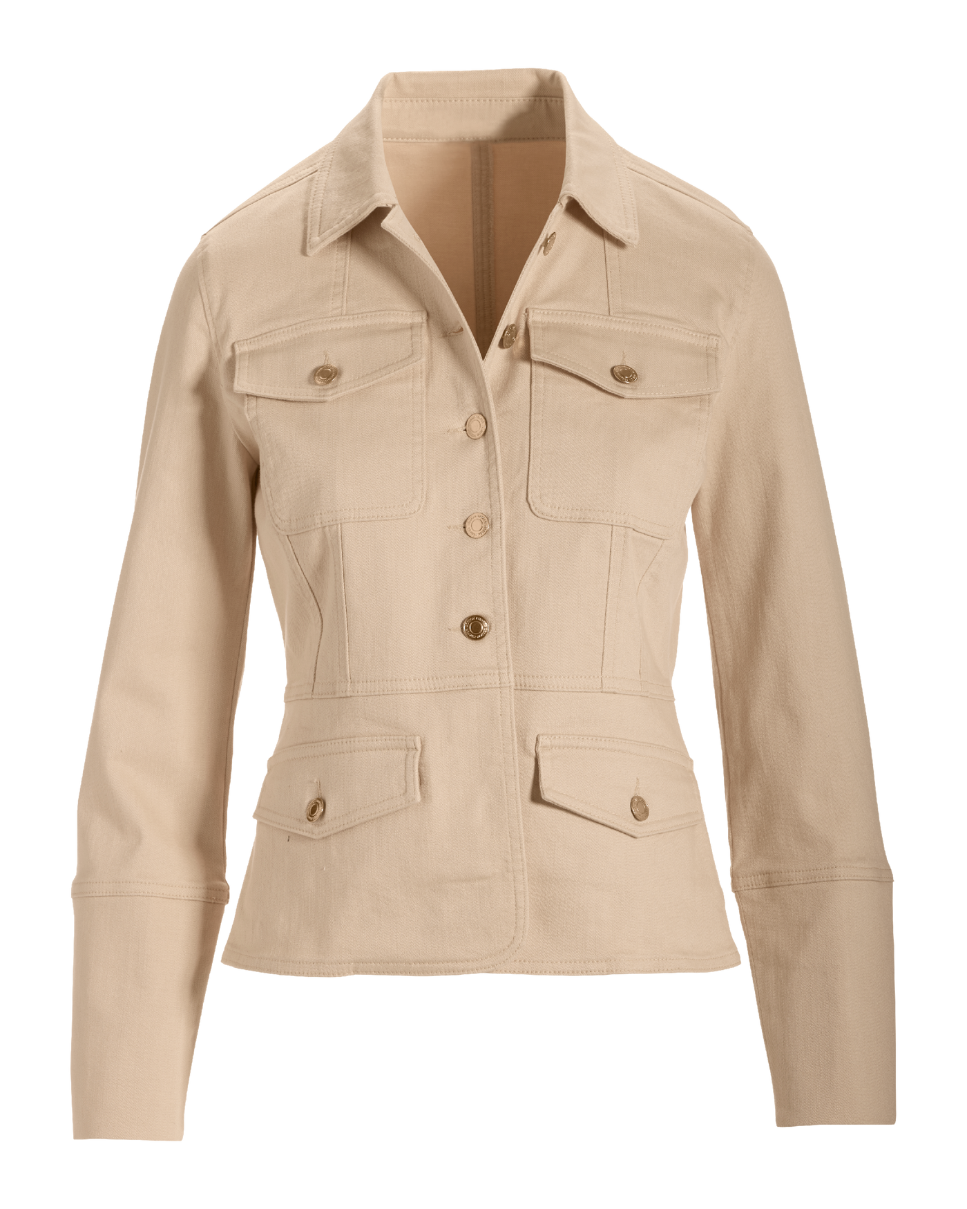 Patch Pocket Chic Denim Jacket Sandshell