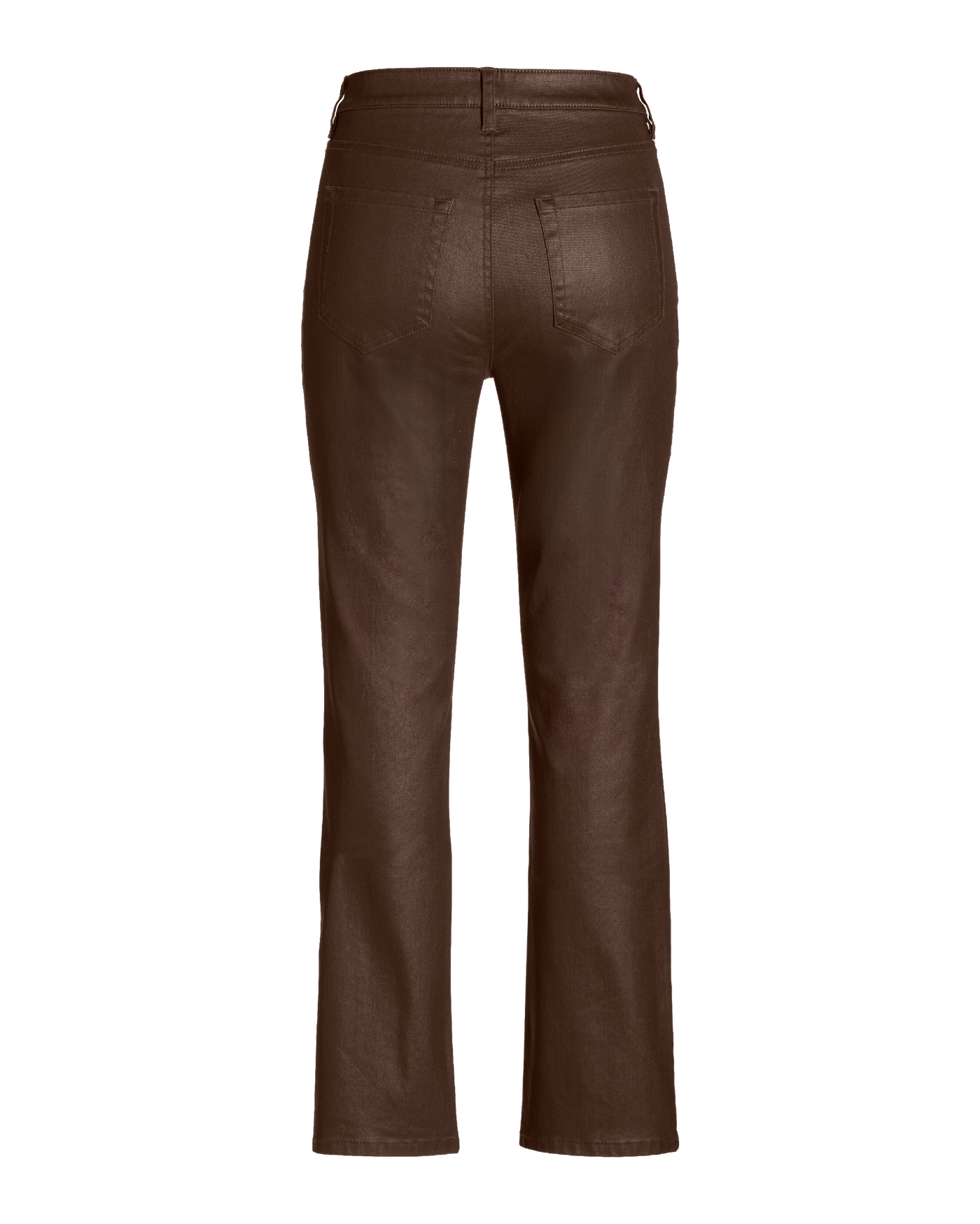 Newport High Rise Slit Front Coated Slim Straight Jean