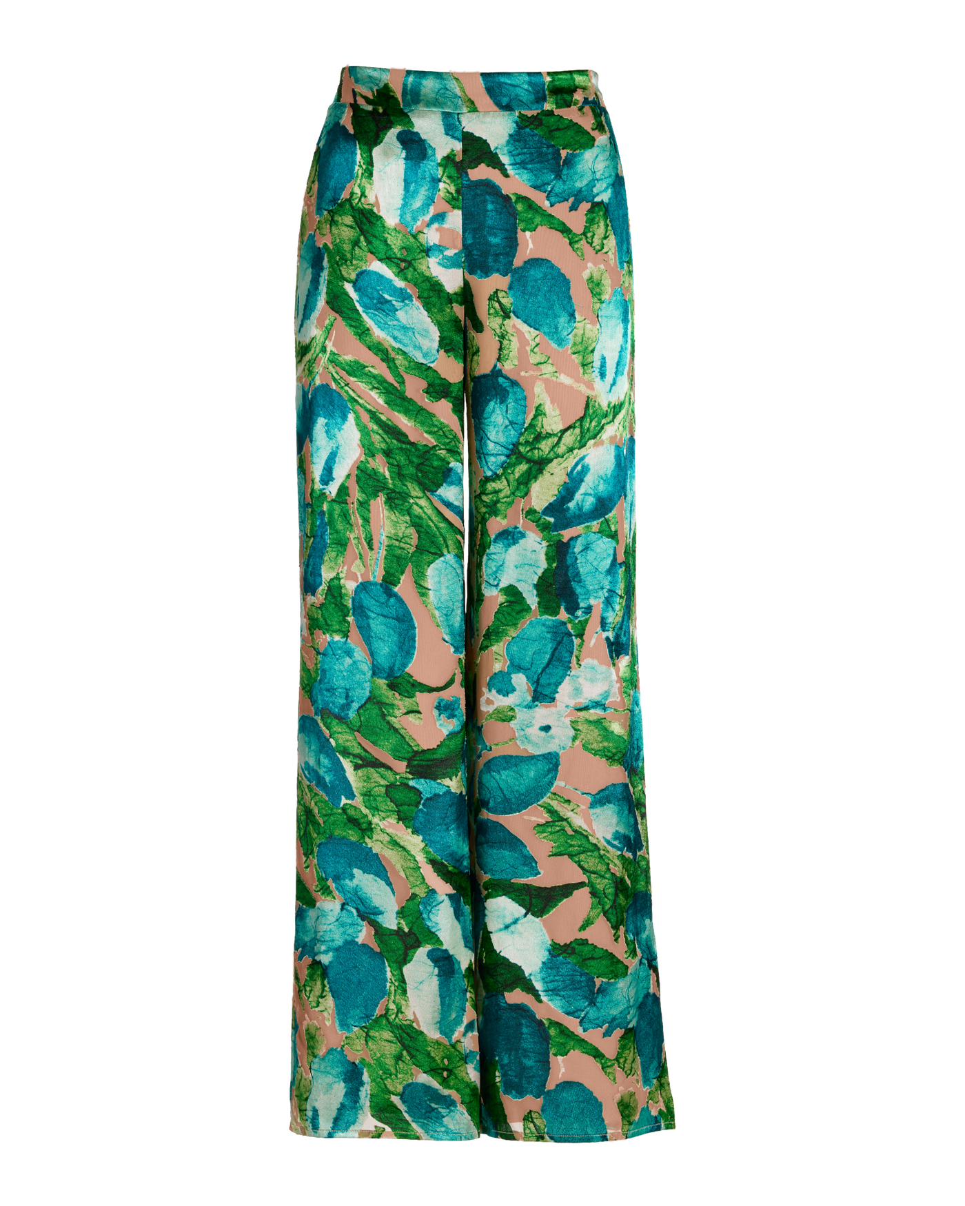 Malibu Burnout Print Wide Leg Pant Blue/Green Multi