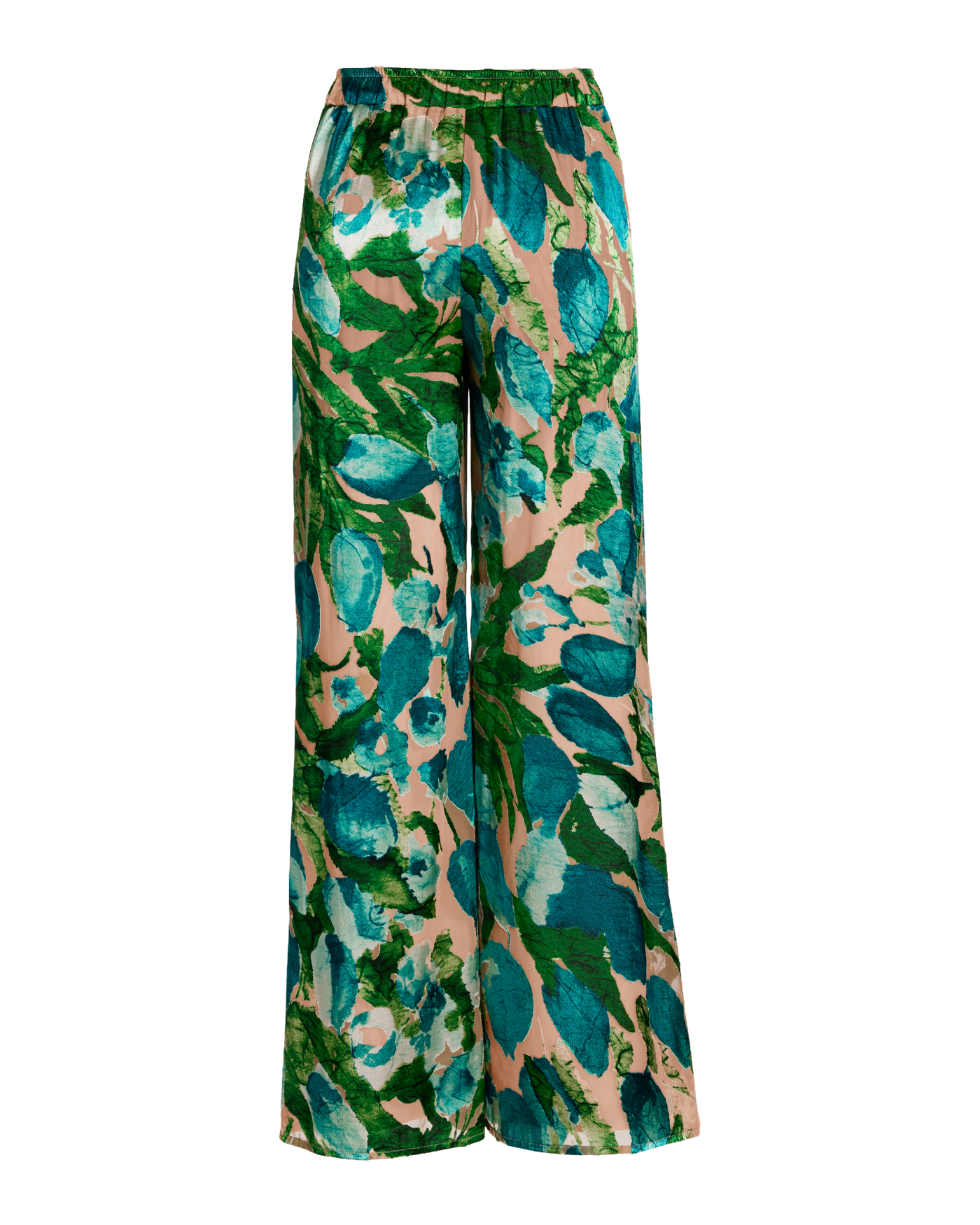Malibu Burnout Print Wide Leg Pant Blue/Green Multi