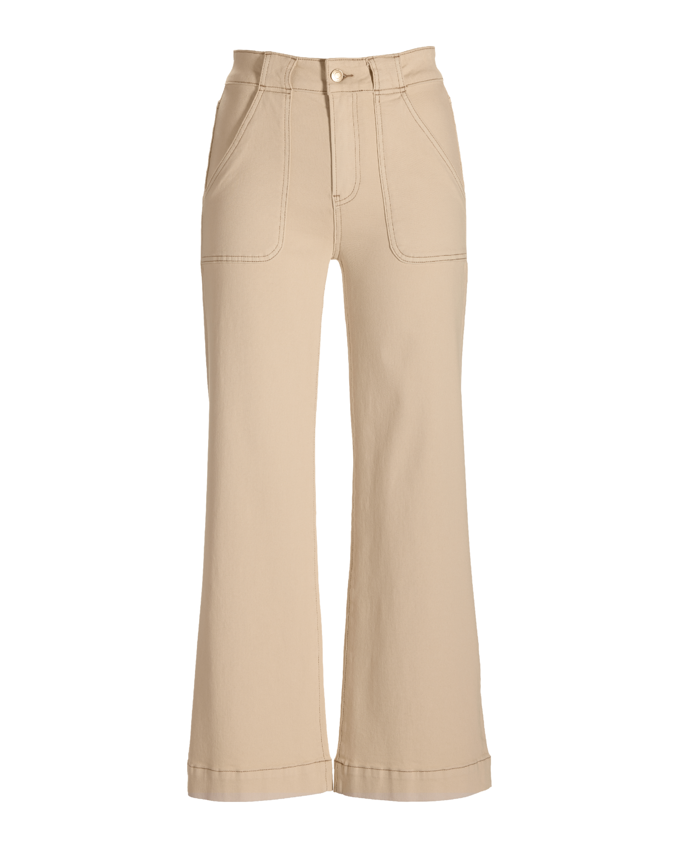 Malibu High Rise Patch Pocket Wide Leg Jean Sandshell