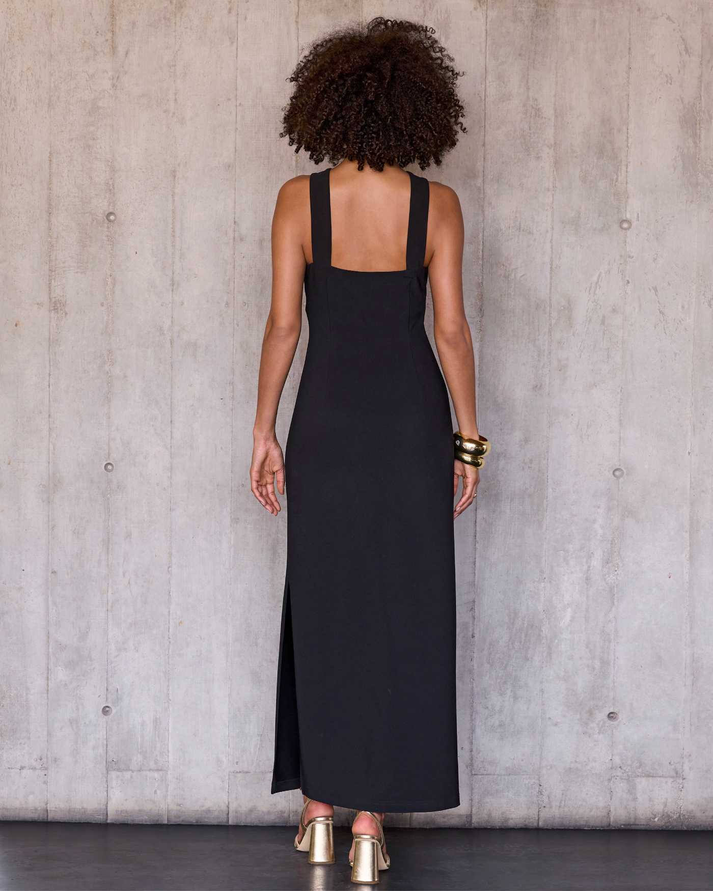 Beyond Travel Keyhole Maxi Dress Jet Black