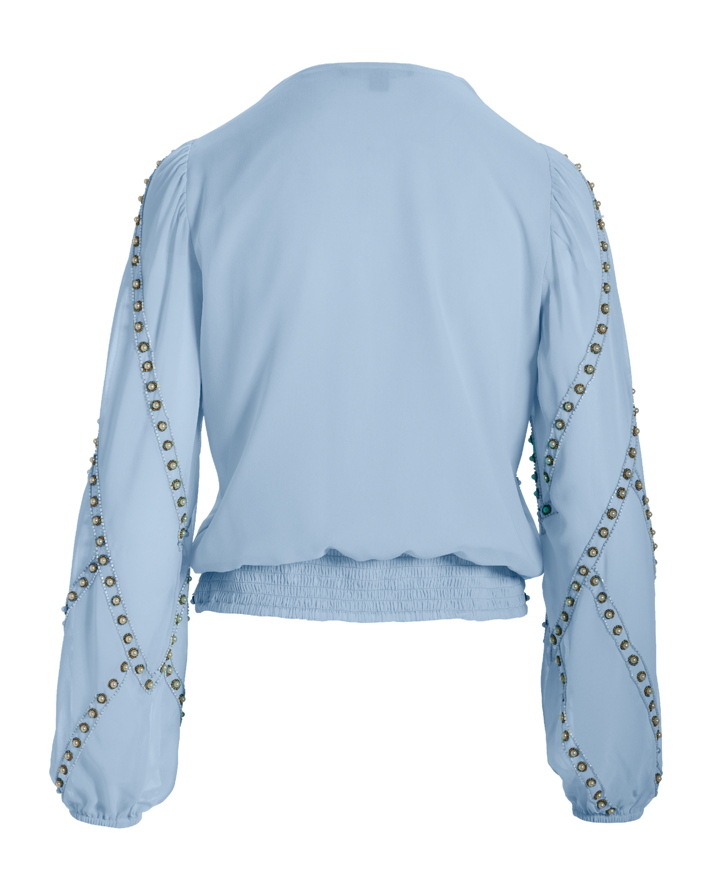 Pearl Grommet Detail Blouse Kentucky Blue