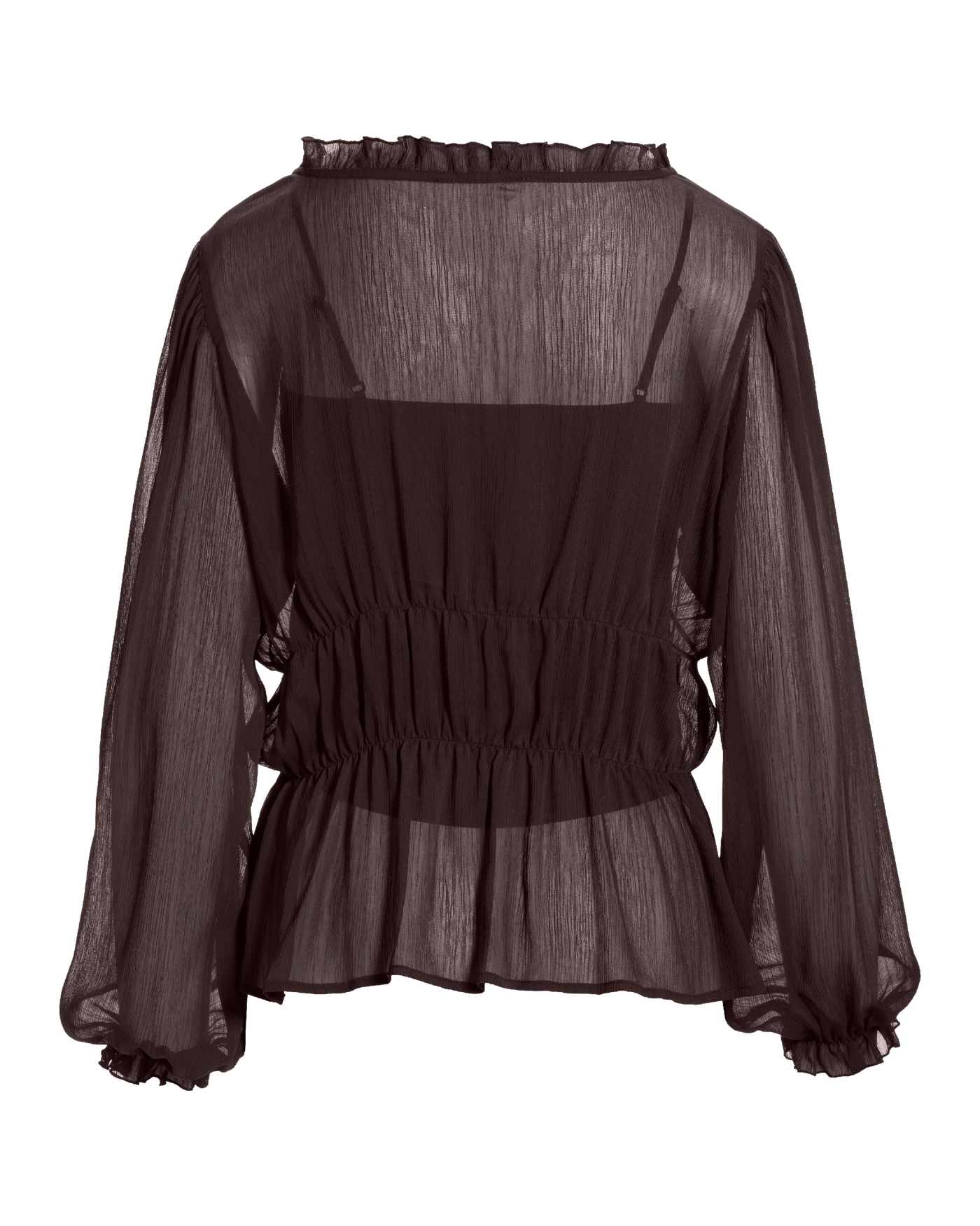 Easy Chic Balloon Sleeve Blouse Brown
