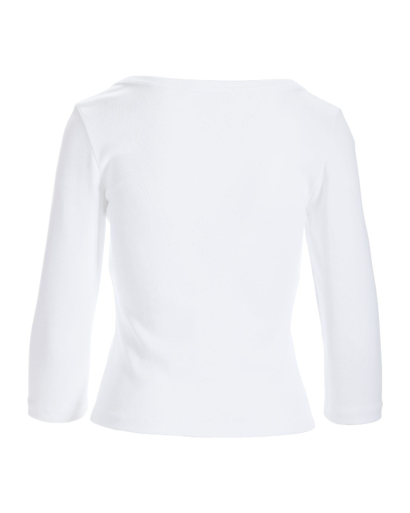 Cotton Scoop Neck Three Quarter Sleeve Top Pure White | Boston Proper