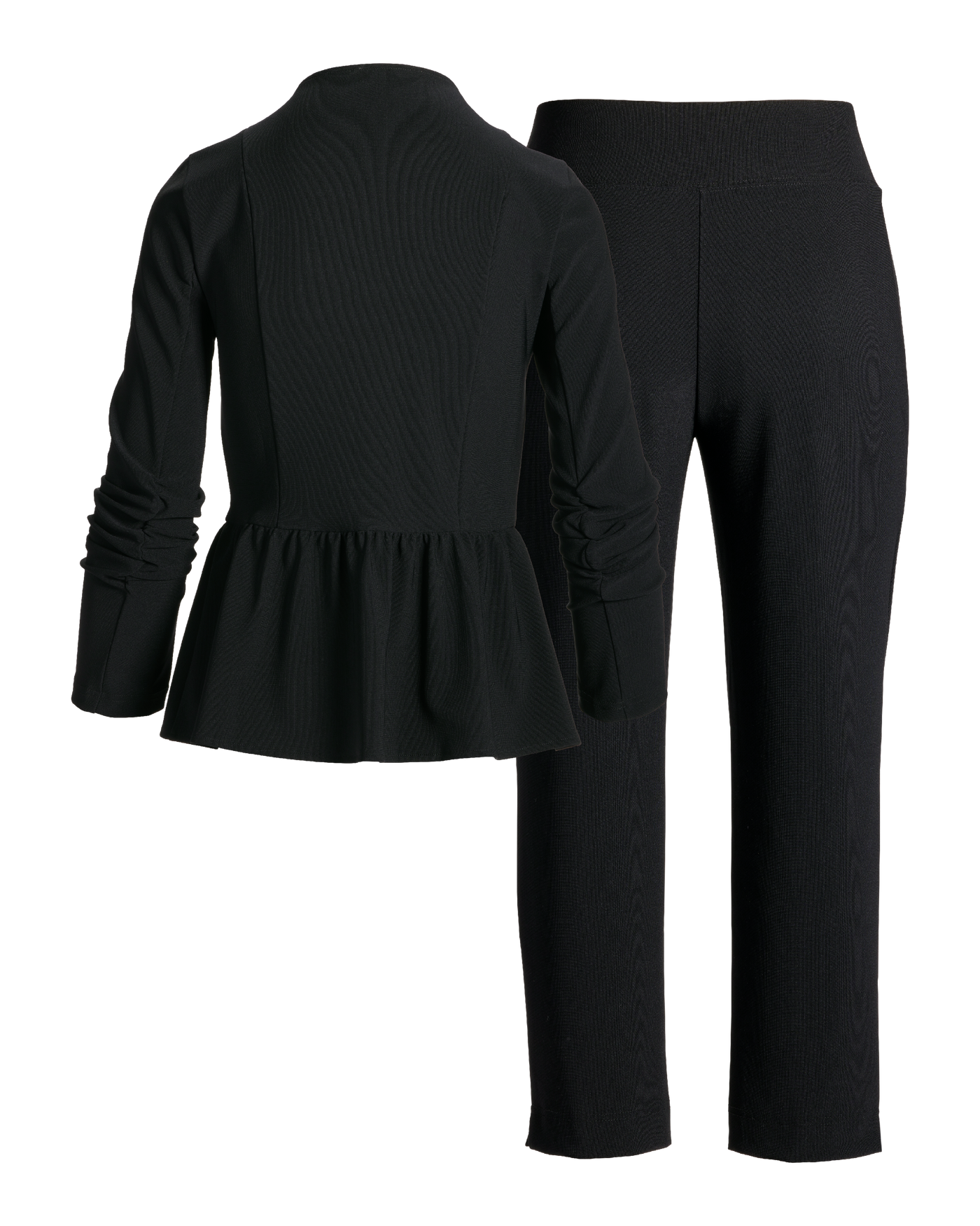 Beyond Travel Peplum Coordinates Jet Black