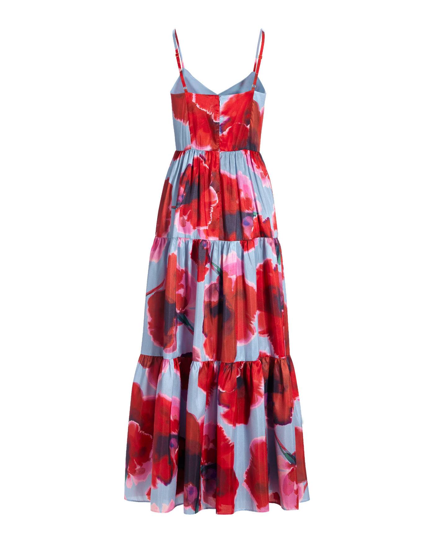 Watercolor Floral Tiered Maxi Gown - Blue Multi | Boston Proper