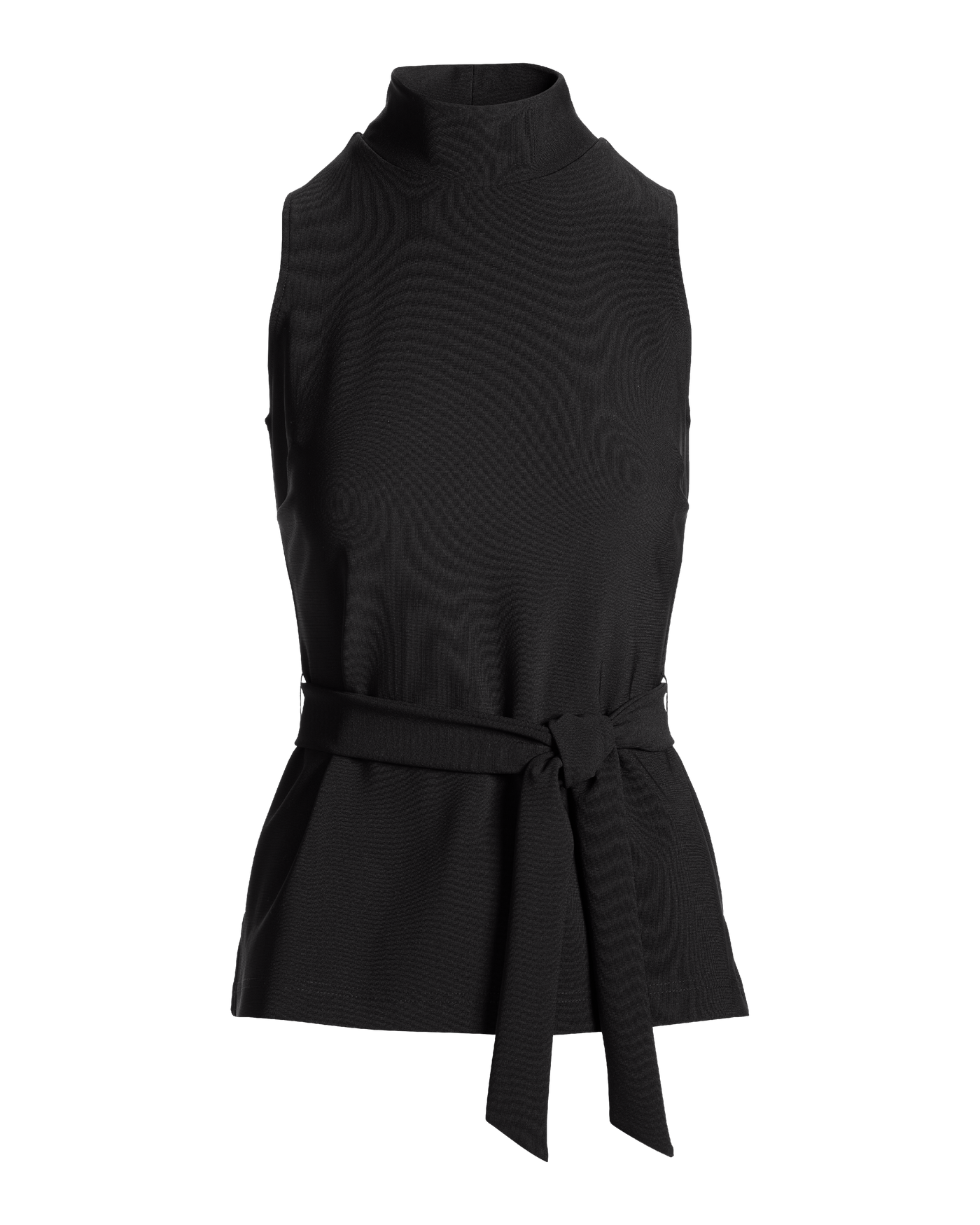Beyond Travel Belted Mockneck Tunic Top - Jet Black | Boston Proper