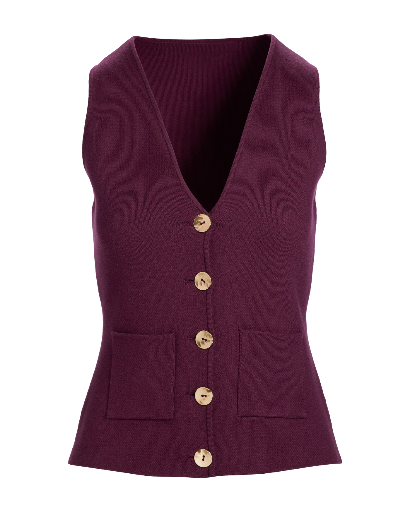 Button Up Sweater Vest Black Cherry